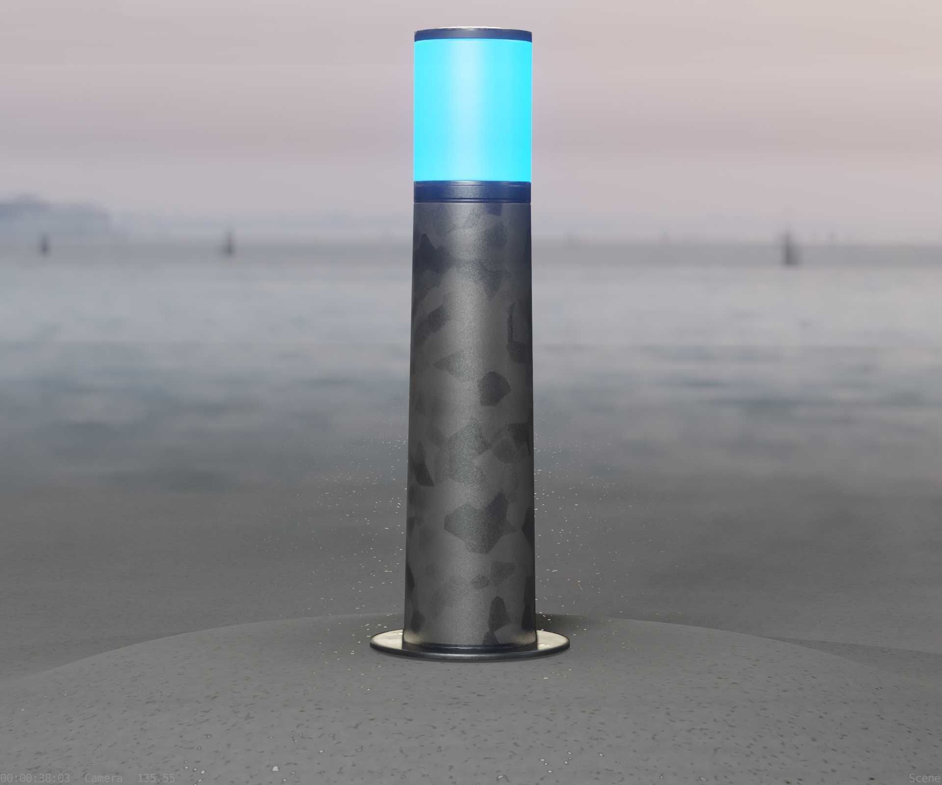 Galvanized Light-Column -10- Street-Light 9 Low-poly 3D model_16