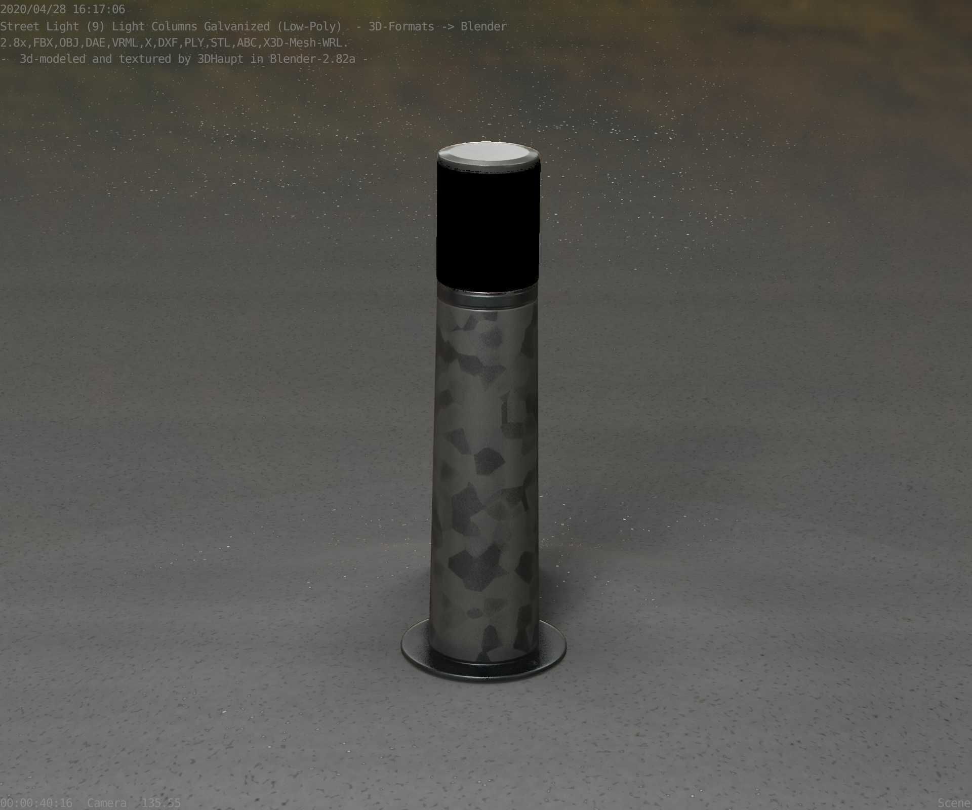 Galvanized Light-Column -10- Street-Light 9 Low-poly 3D model_76