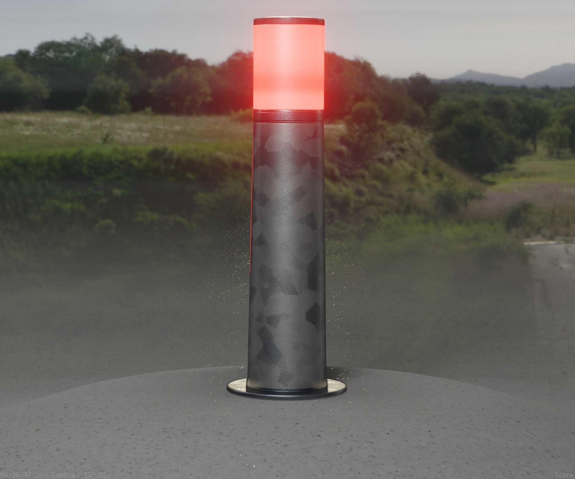 Galvanized Light-Column -10- Street-Light 9 Low-poly 3D model_9