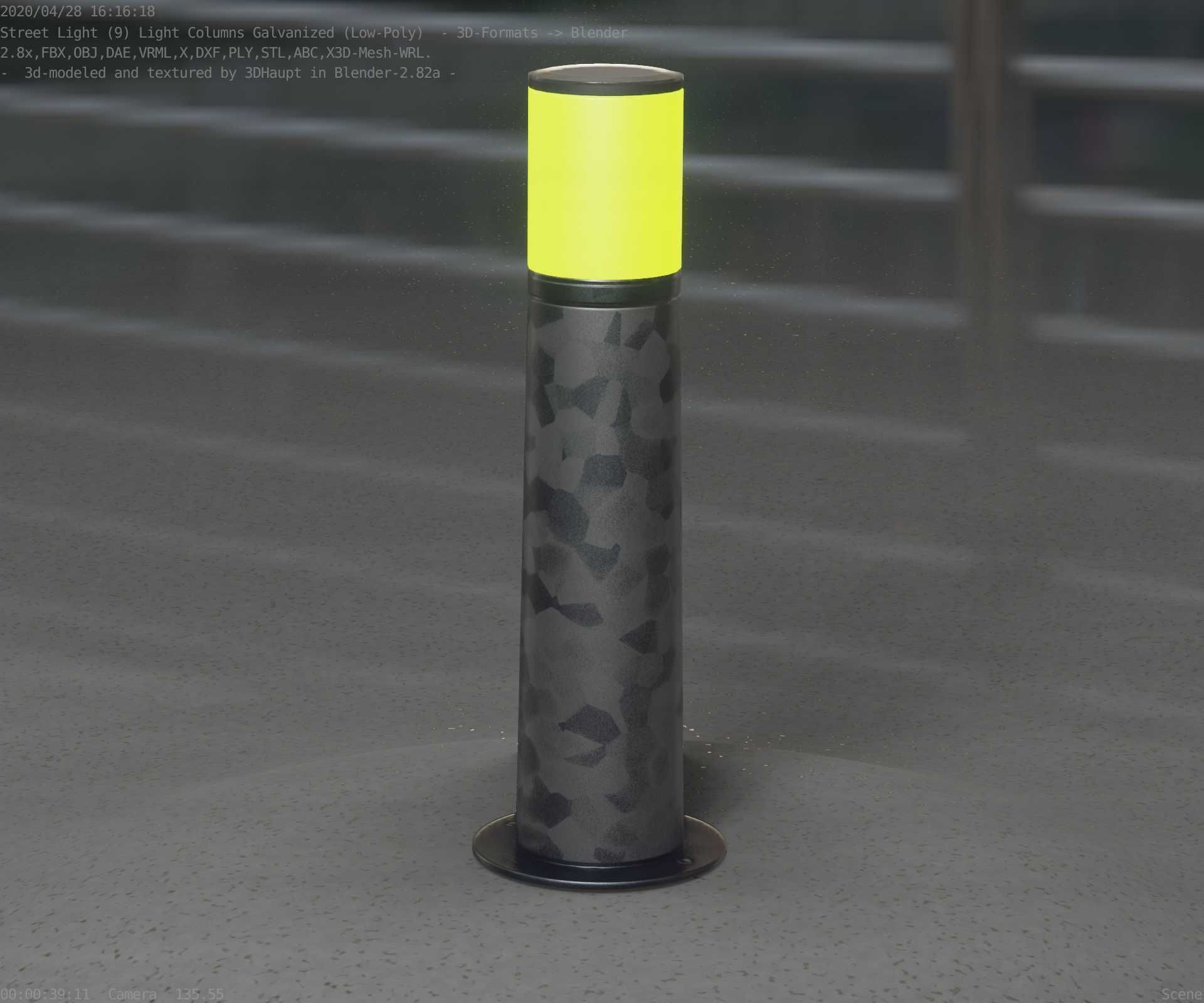 Galvanized Light-Column -10- Street-Light 9 Low-poly 3D model_62