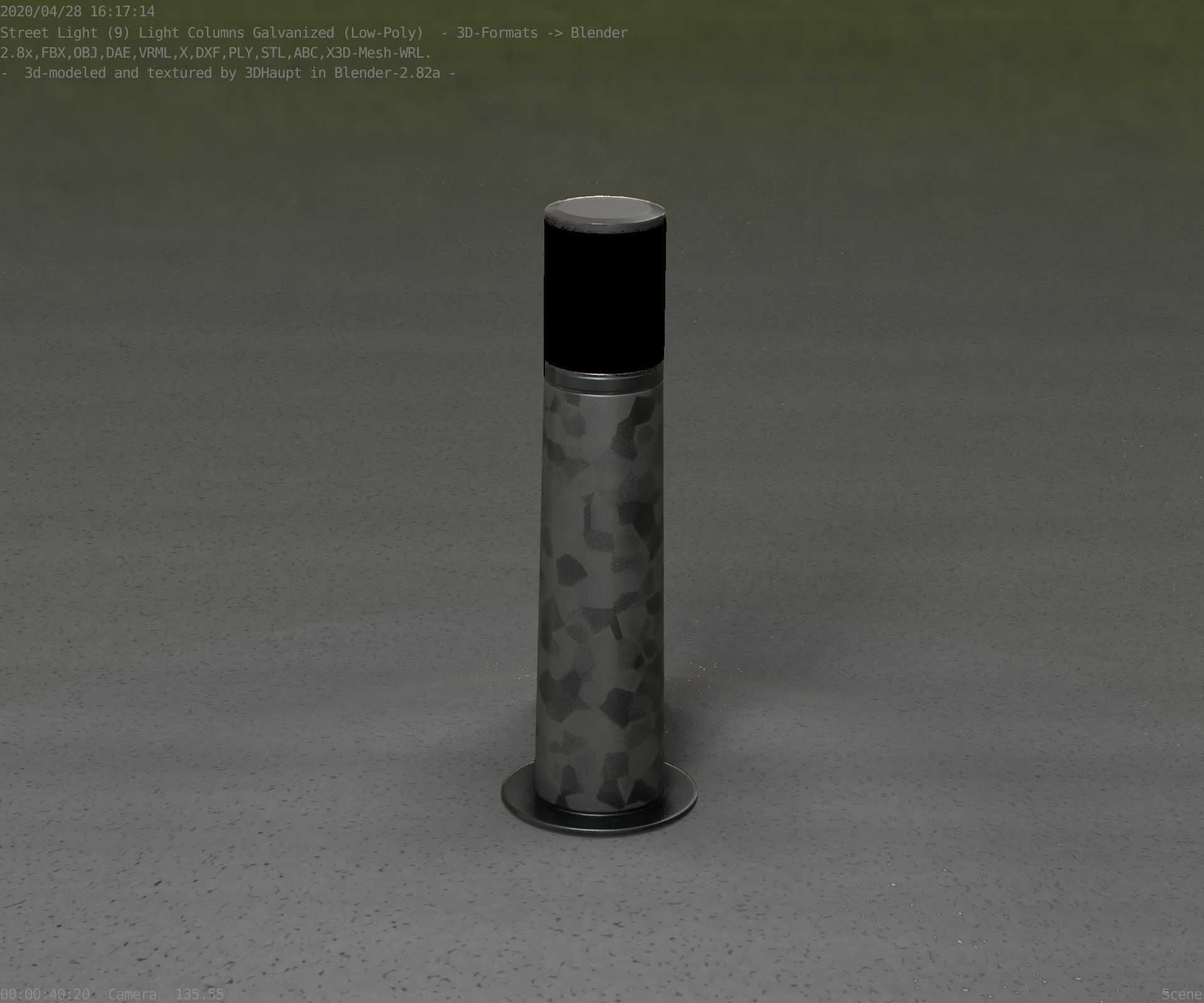 Galvanized Light-Column -10- Street-Light 9 Low-poly 3D model_80