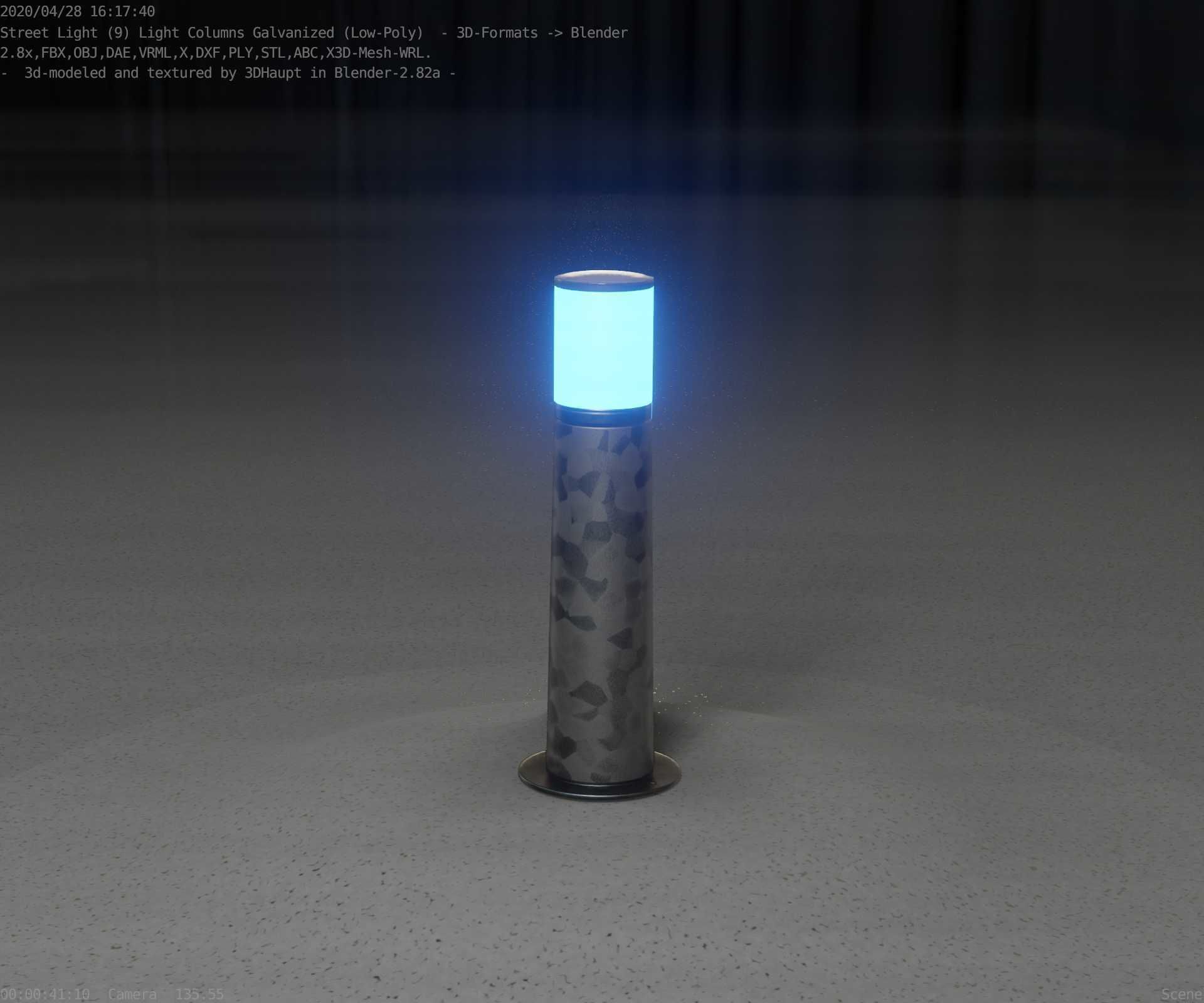 Galvanized Light-Column -10- Street-Light 9 Low-poly 3D model_94
