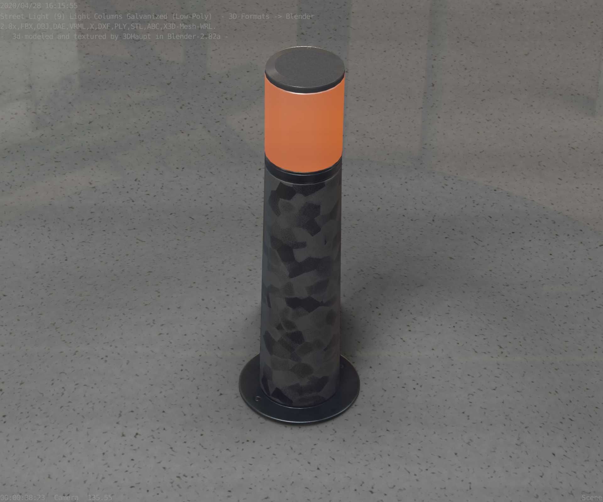 Galvanized Light-Column -10- Street-Light 9 Low-poly 3D model_50