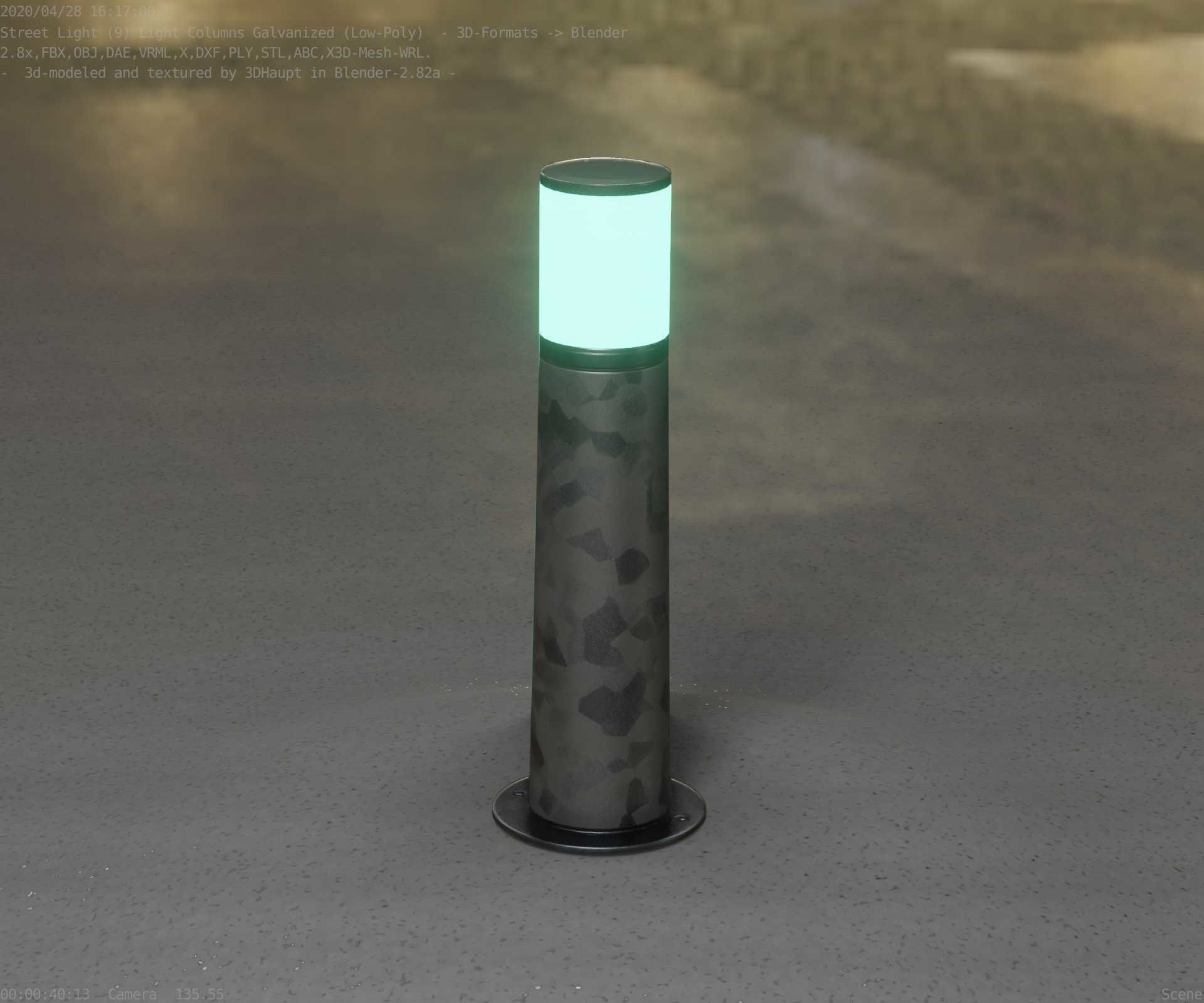 Galvanized Light-Column -10- Street-Light 9 Low-poly 3D model_73
