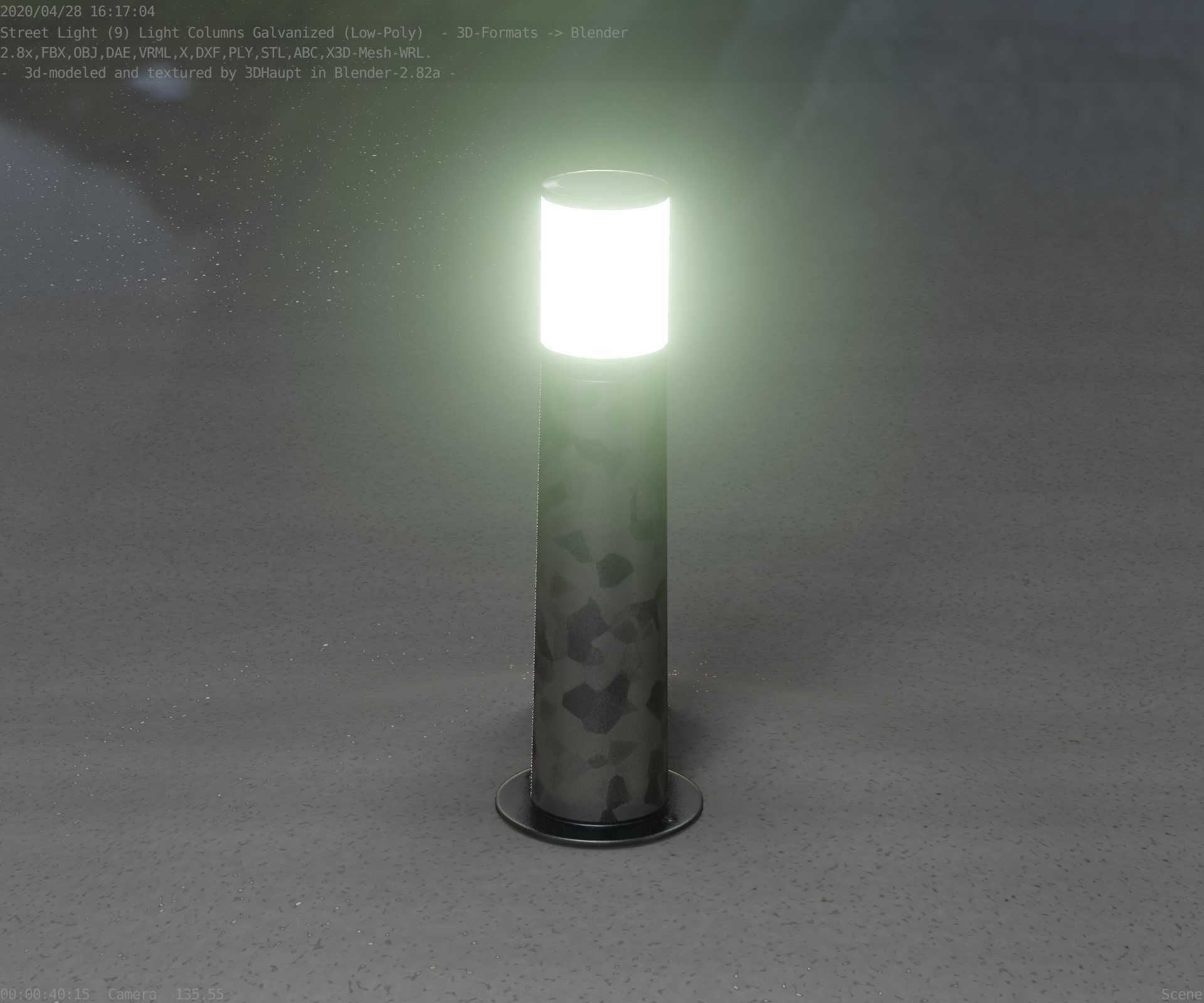 Galvanized Light-Column -10- Street-Light 9 Low-poly 3D model_75
