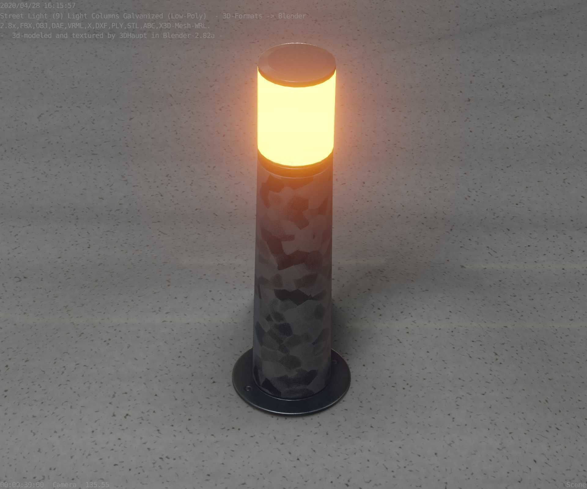Galvanized Light-Column -10- Street-Light 9 Low-poly 3D model_51