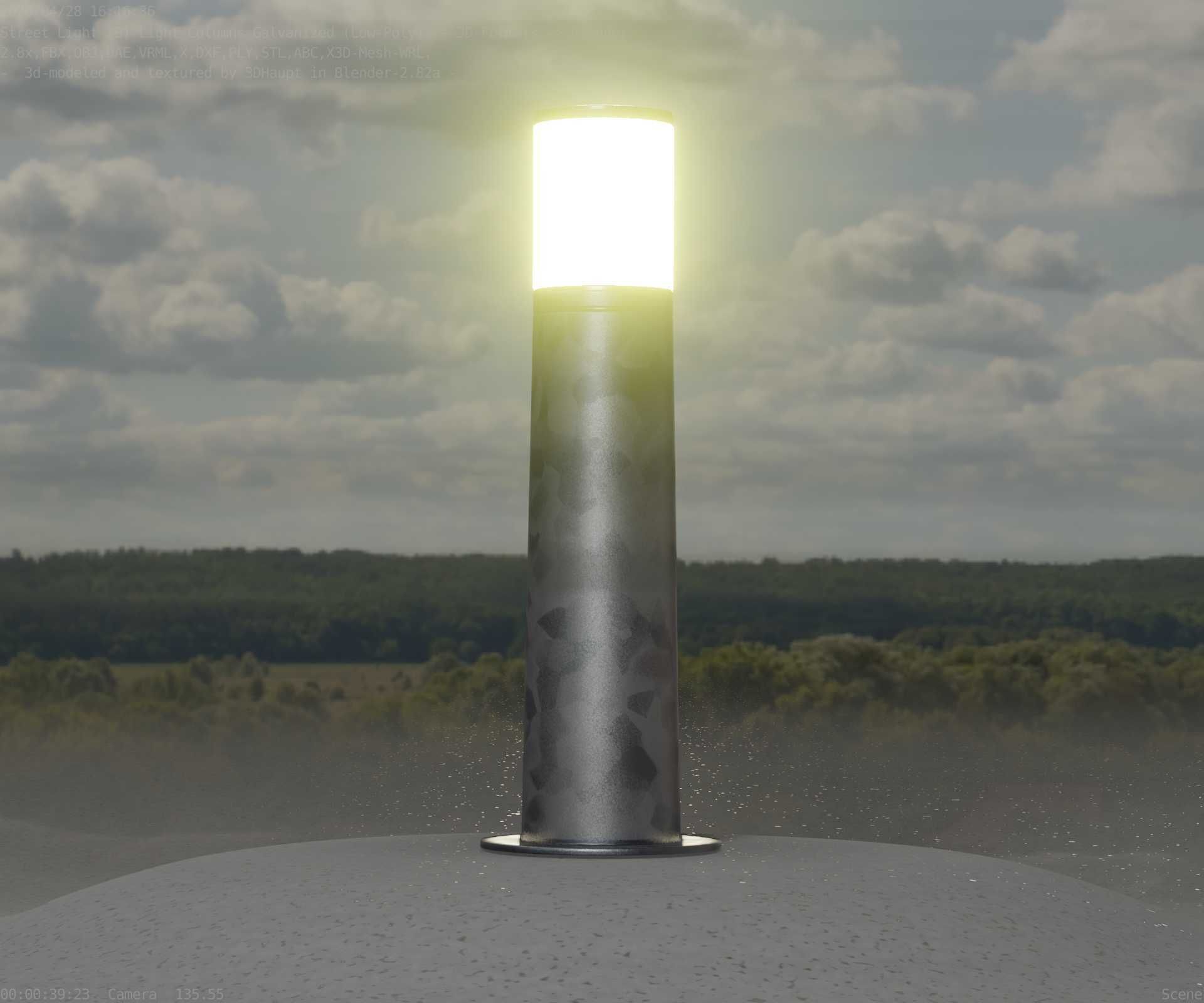 Galvanized Light-Column -10- Street-Light 9 Low-poly 3D model_24