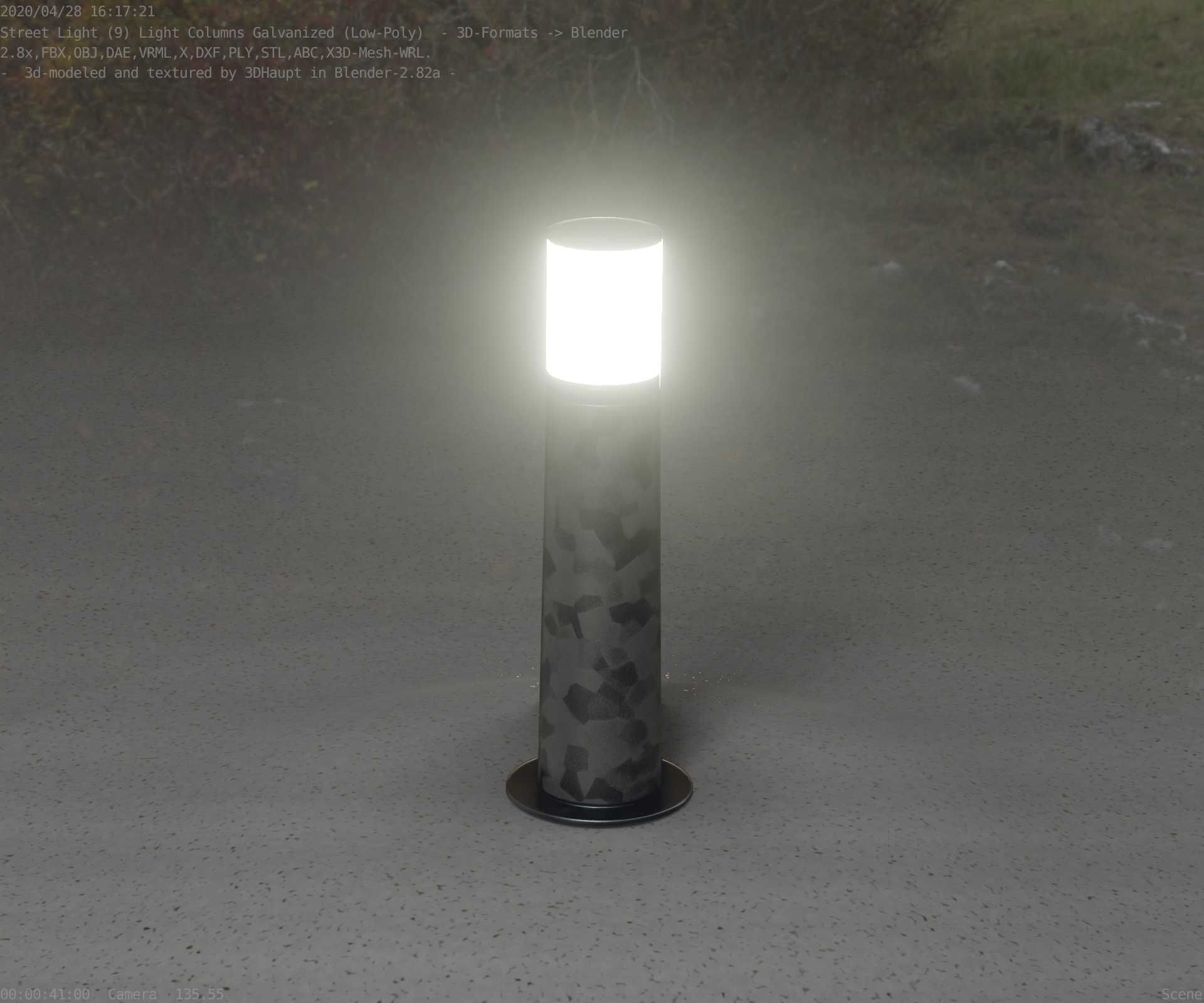 Galvanized Light-Column -10- Street-Light 9 Low-poly 3D model_84