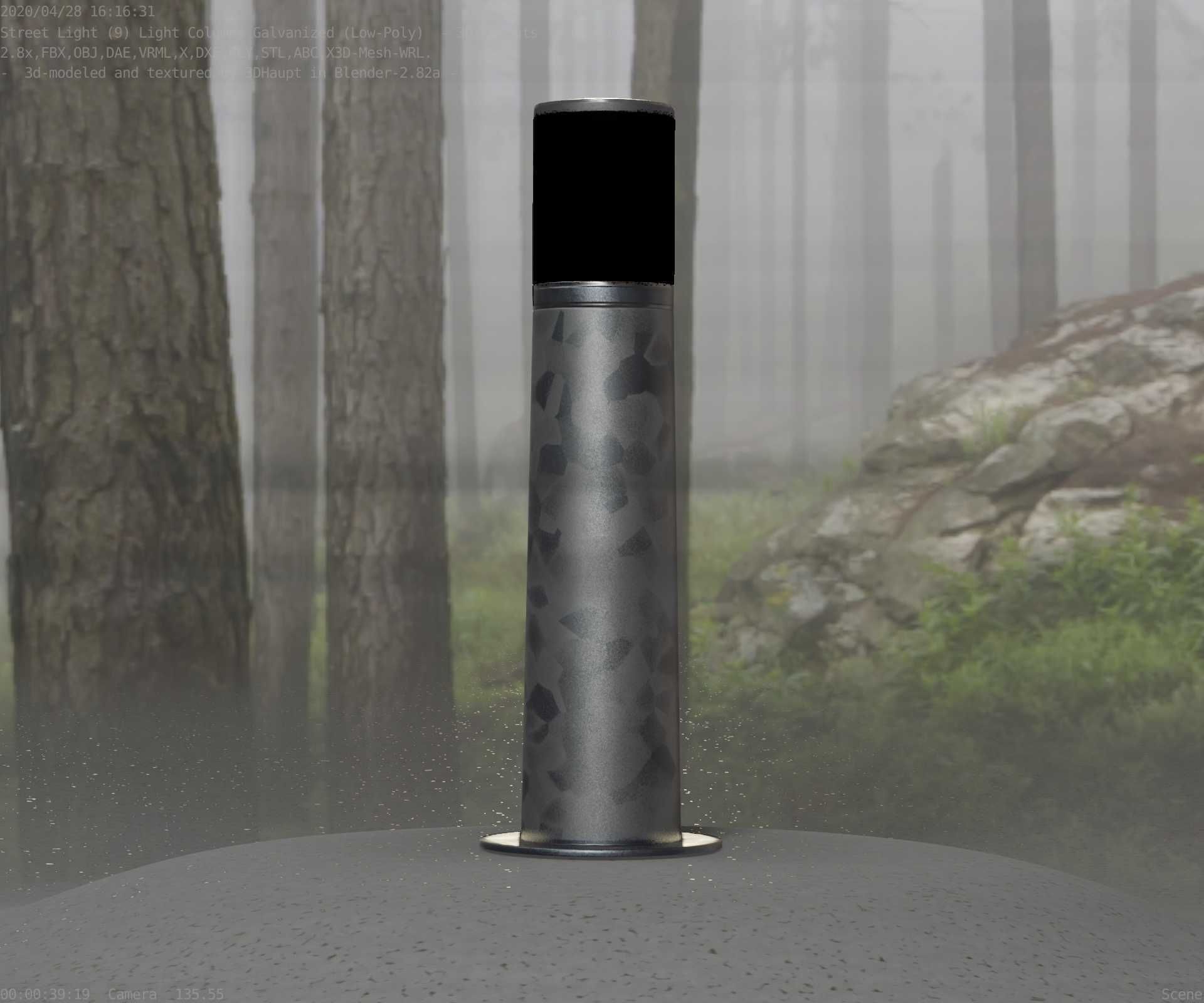 Galvanized Light-Column -10- Street-Light 9 Low-poly 3D model_70