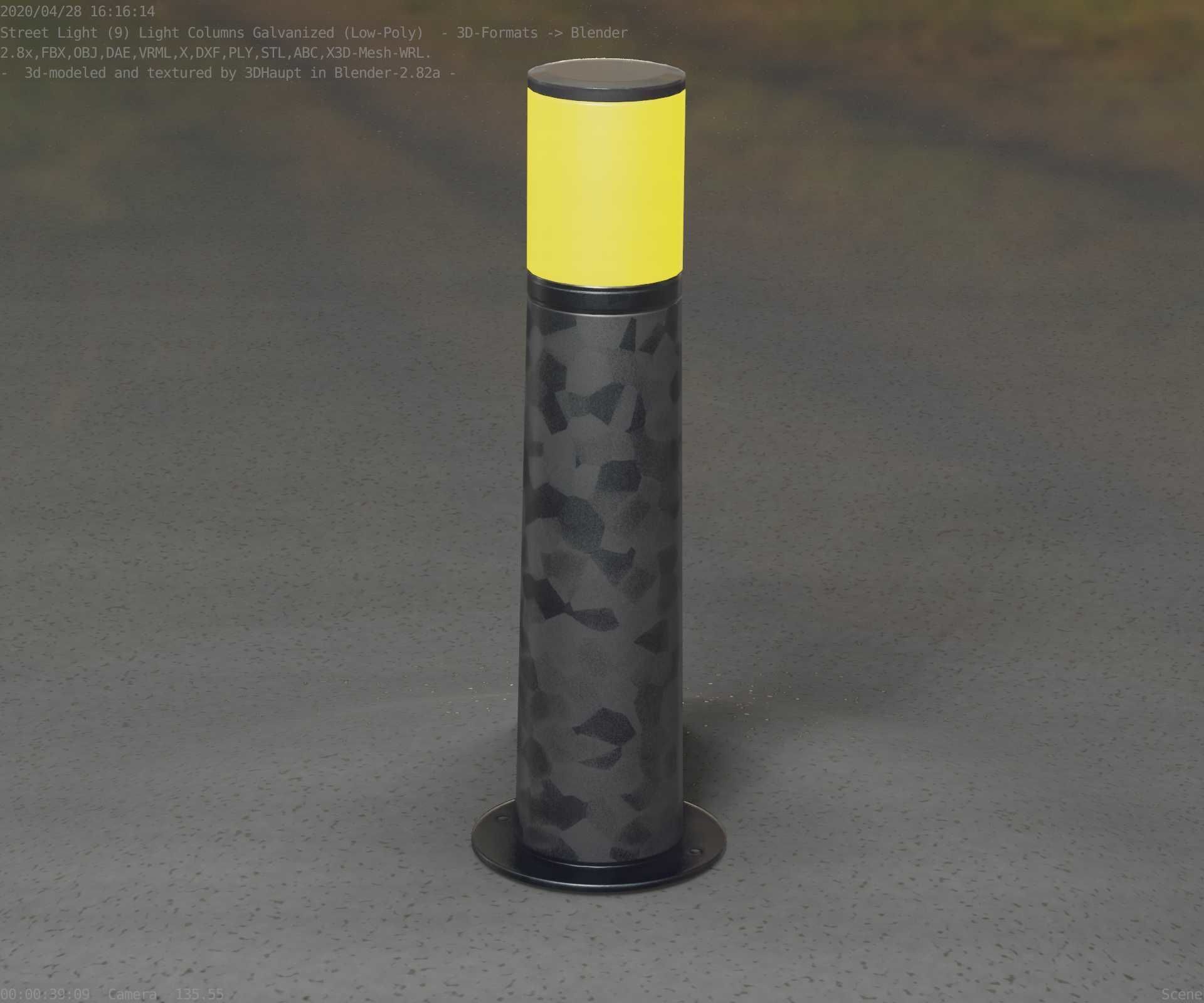 Galvanized Light-Column -10- Street-Light 9 Low-poly 3D model_60
