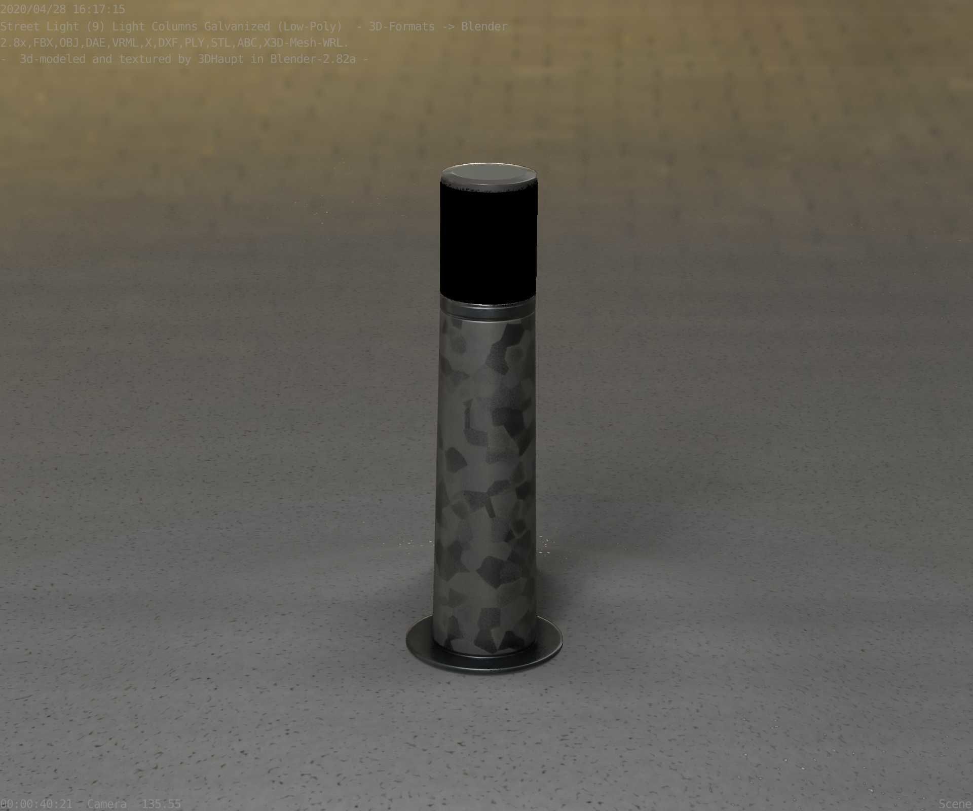 Galvanized Light-Column -10- Street-Light 9 Low-poly 3D model_81