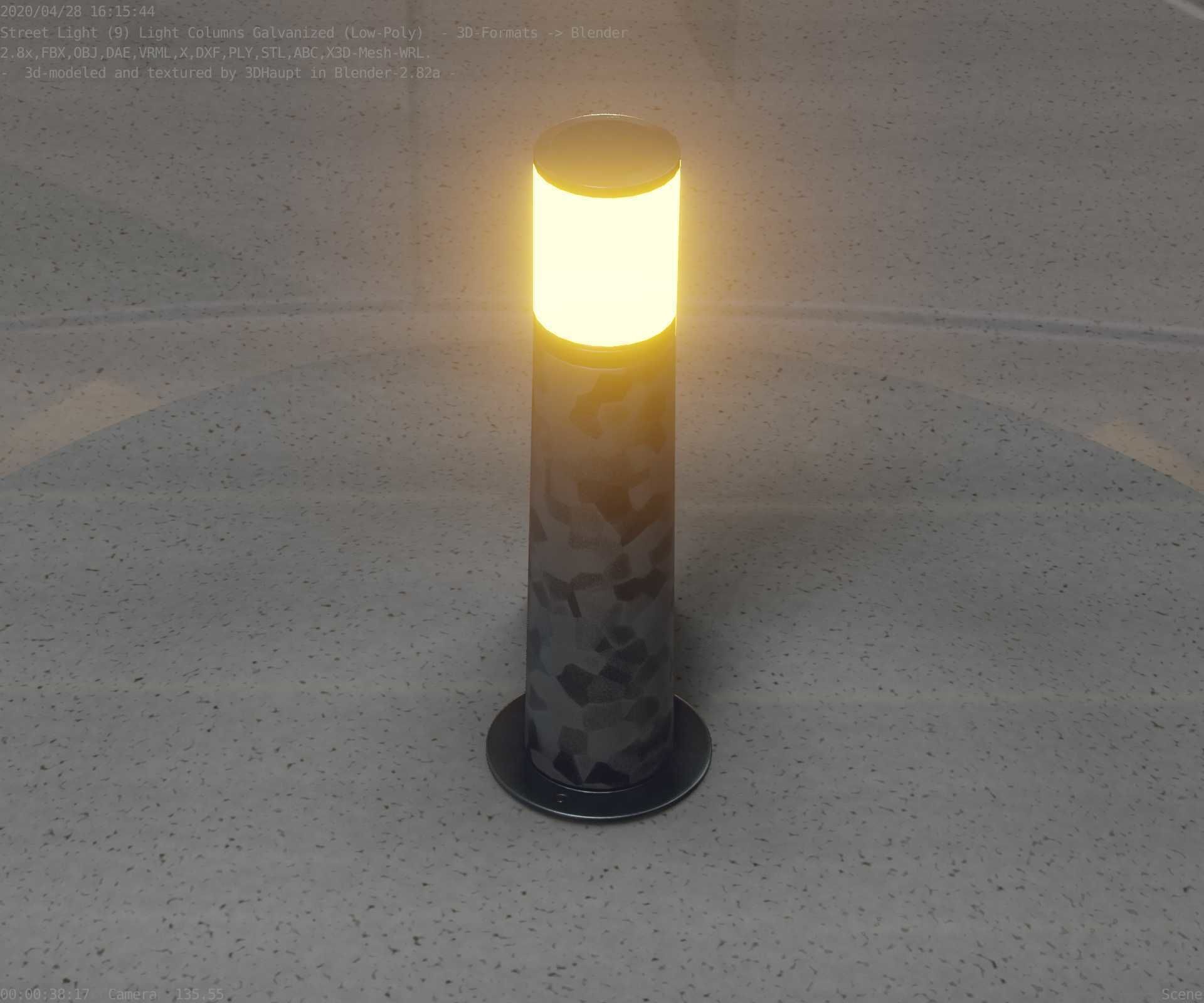 Galvanized Light-Column -10- Street-Light 9 Low-poly 3D model_44