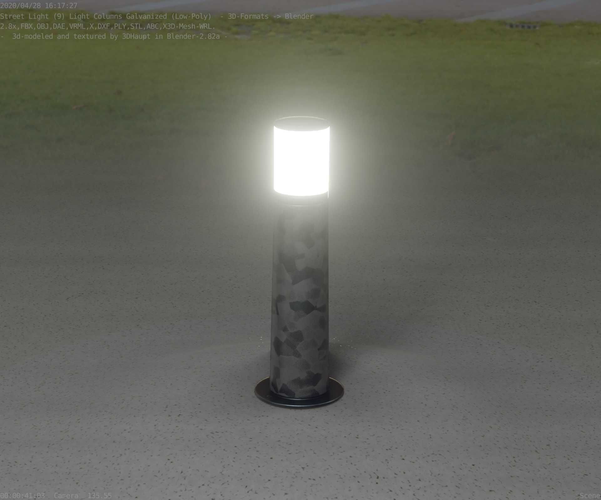 Galvanized Light-Column -10- Street-Light 9 Low-poly 3D model_87