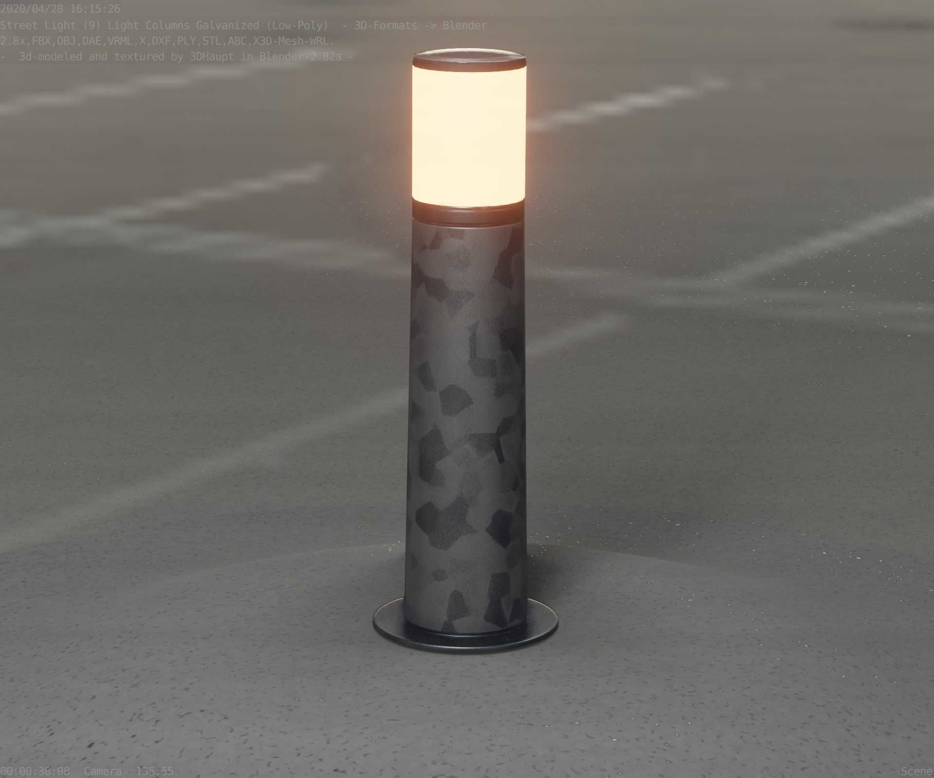 Galvanized Light-Column -10- Street-Light 9 Low-poly 3D model_21