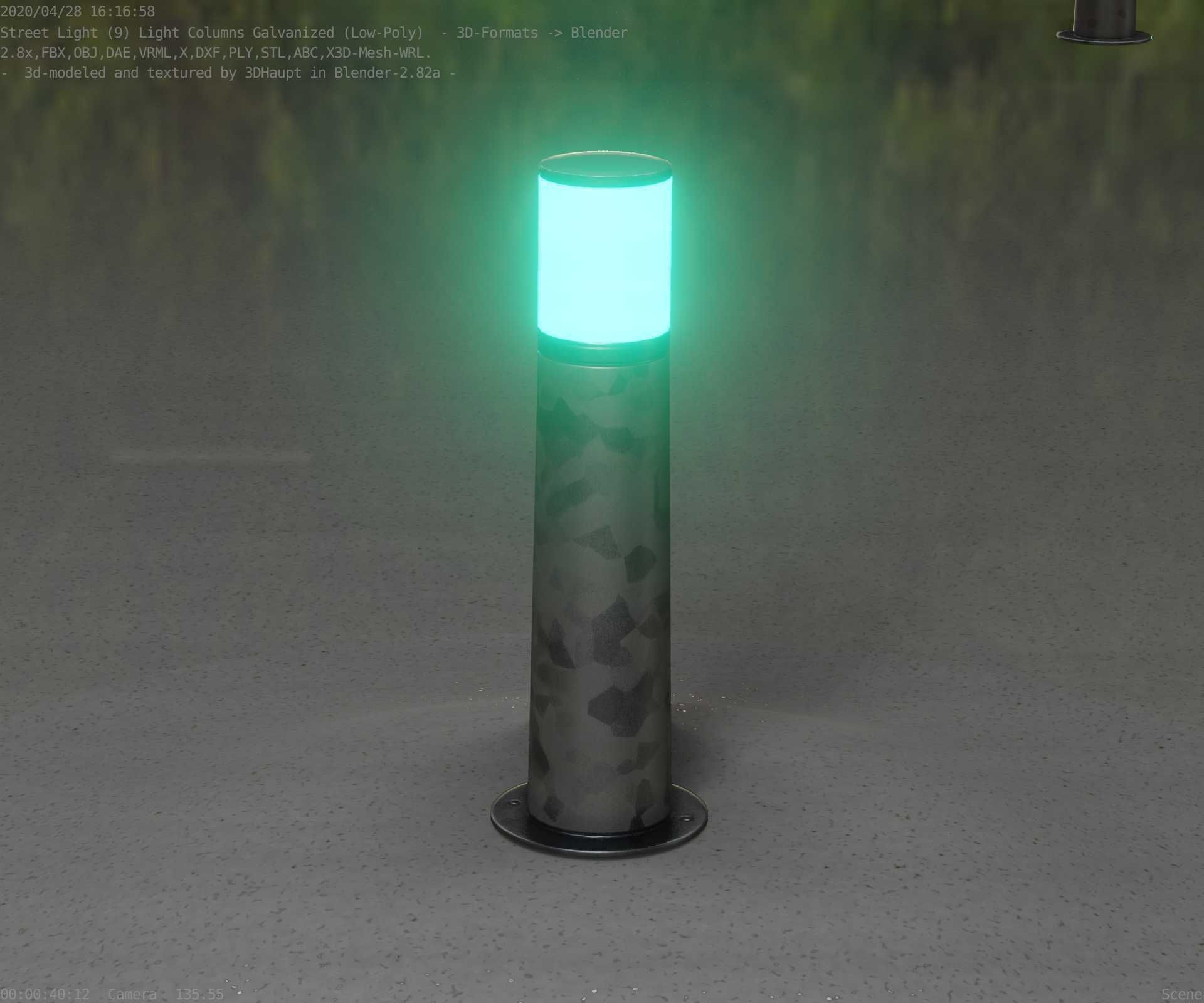 Galvanized Light-Column -10- Street-Light 9 Low-poly 3D model_72