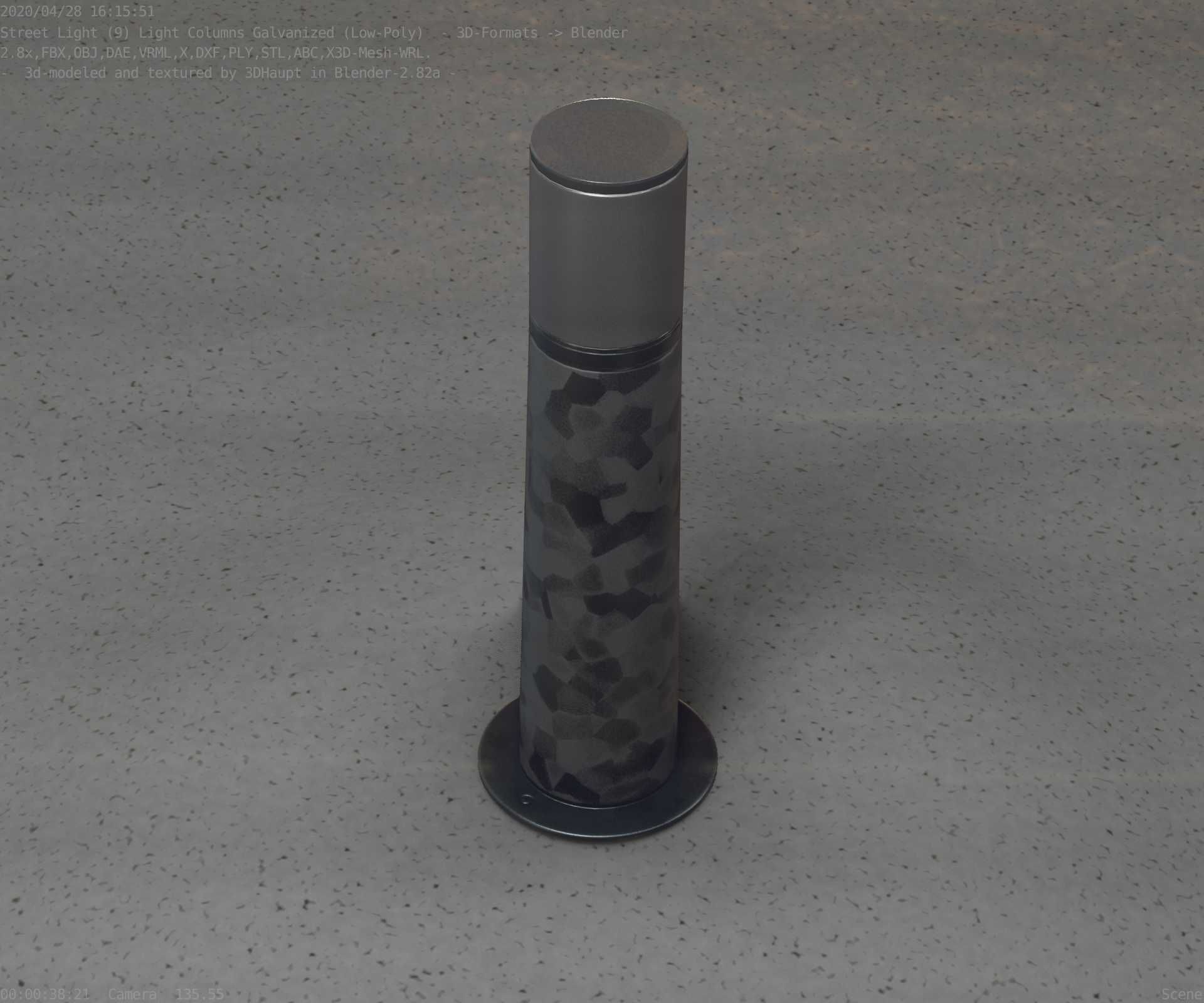 Galvanized Light-Column -10- Street-Light 9 Low-poly 3D model_48