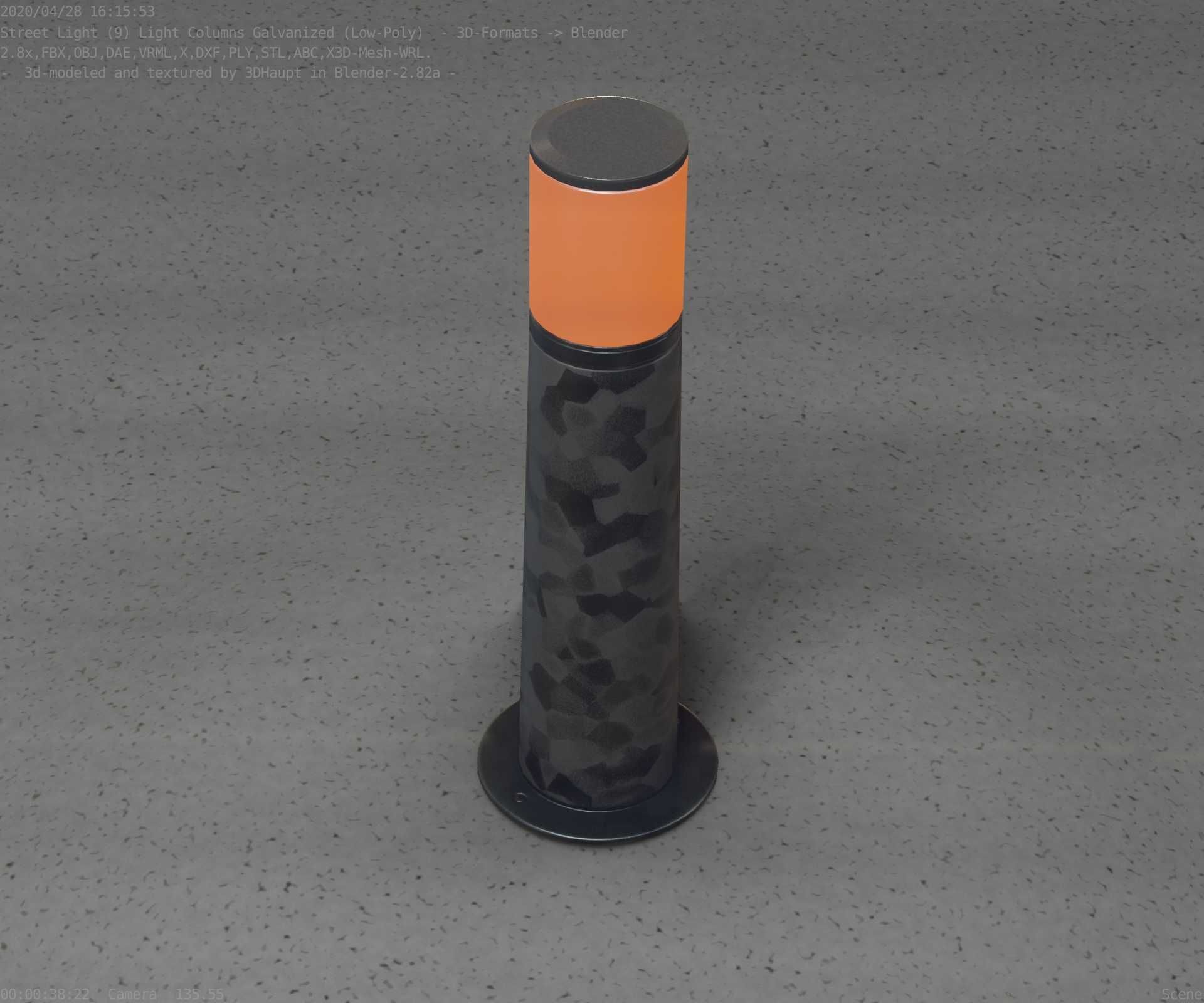 Galvanized Light-Column -10- Street-Light 9 Low-poly 3D model_49