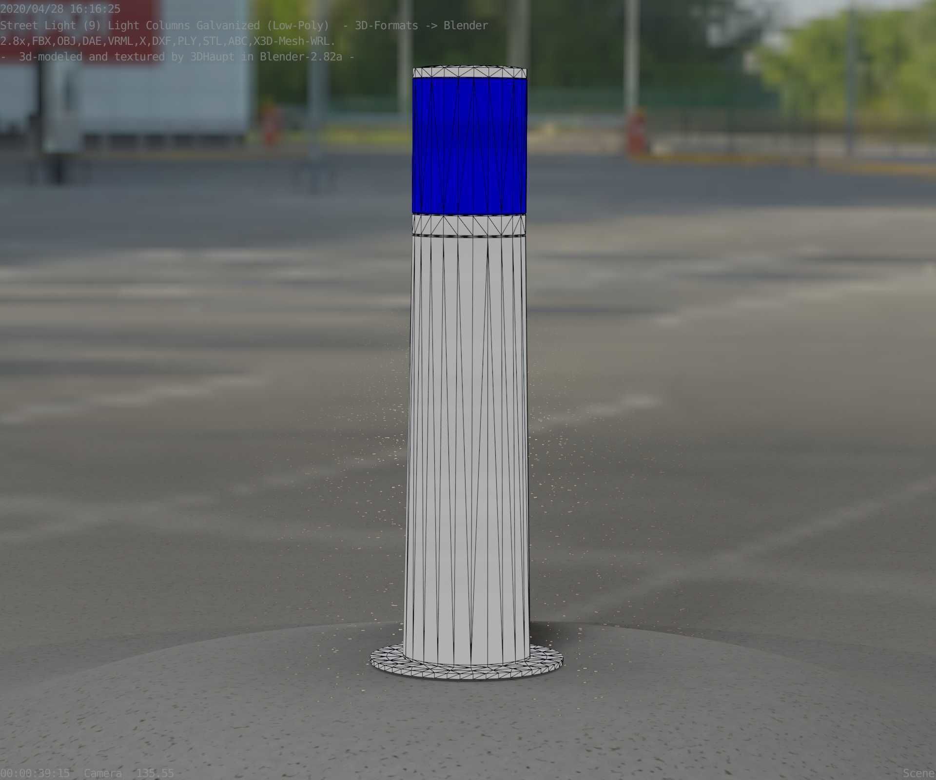 Galvanized Light-Column -10- Street-Light 9 Low-poly 3D model_66