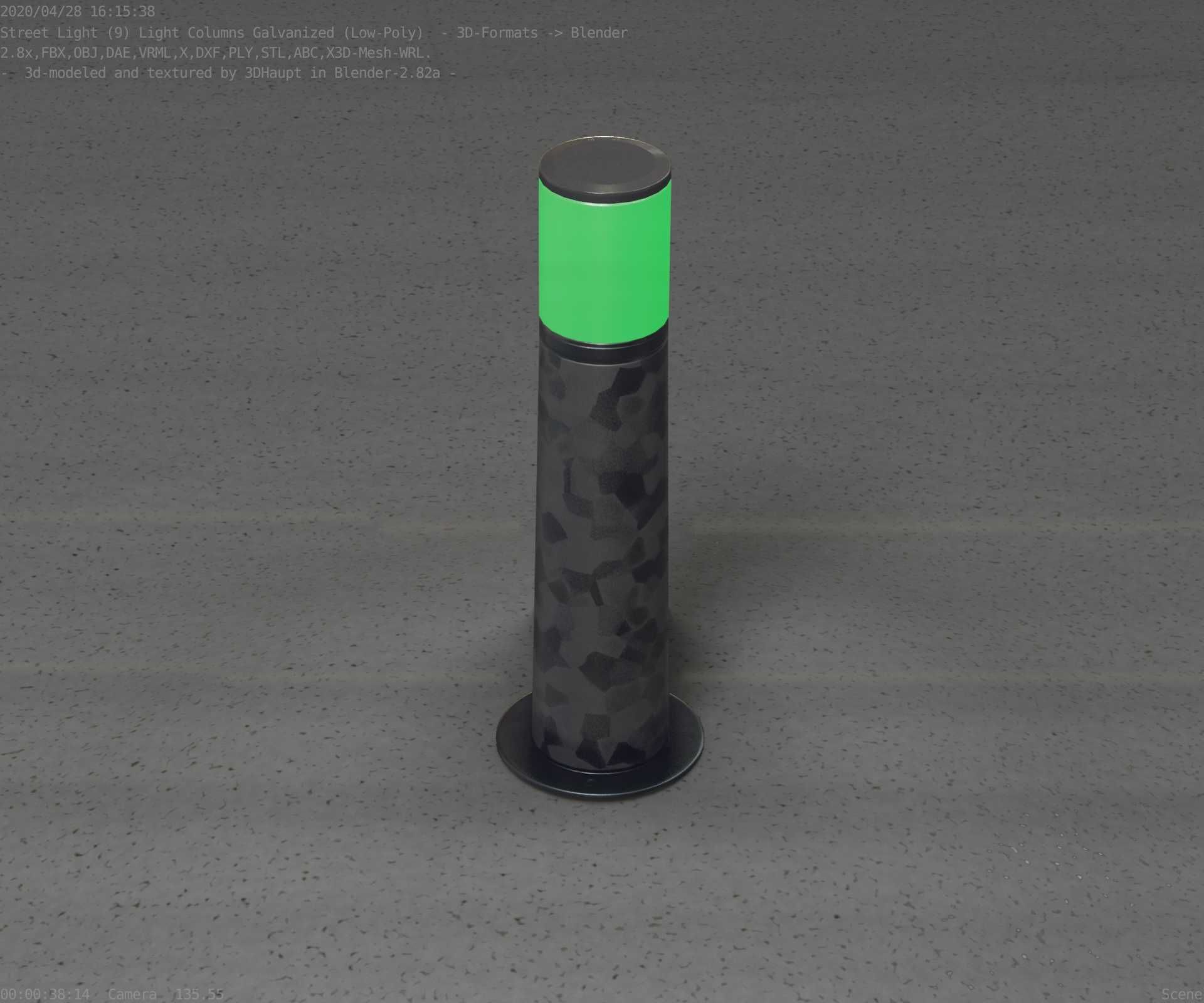 Galvanized Light-Column -10- Street-Light 9 Low-poly 3D model_41