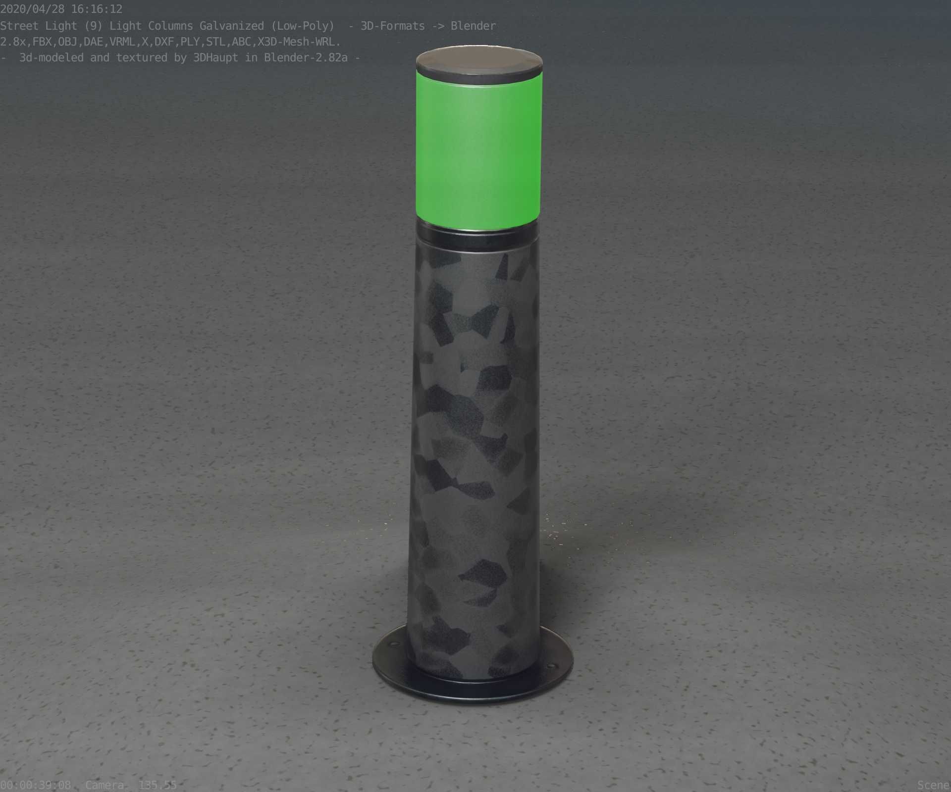 Galvanized Light-Column -10- Street-Light 9 Low-poly 3D model_59