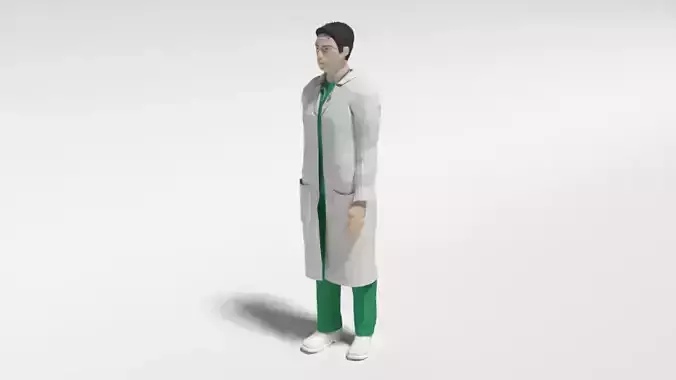 Low Poly Man Doctor