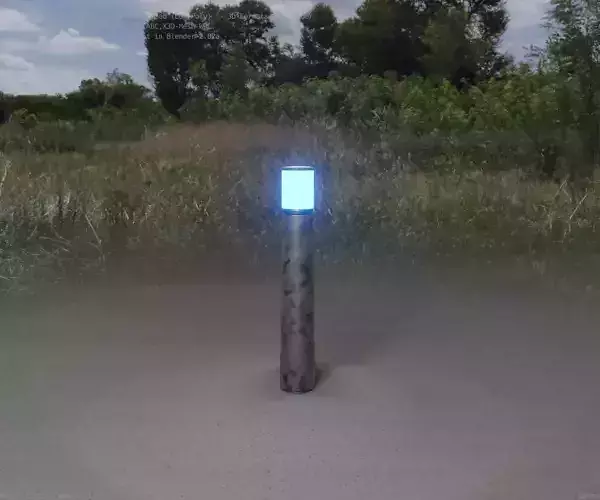 Galvanized Light-Column -11- Street-Light 9 Low-poly 3D model