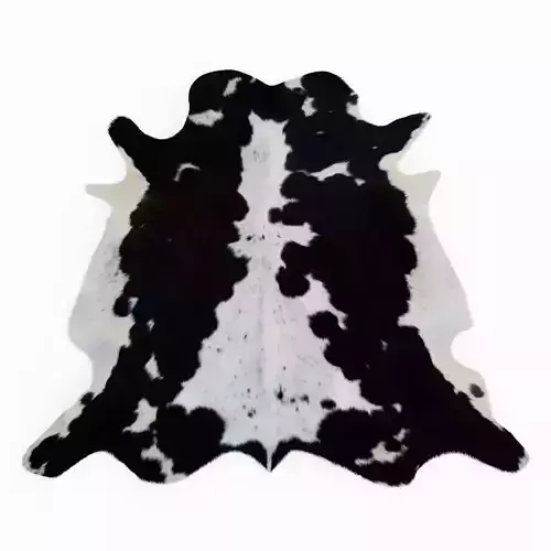 Cowhide Black and White Spotted Rug 3D model
