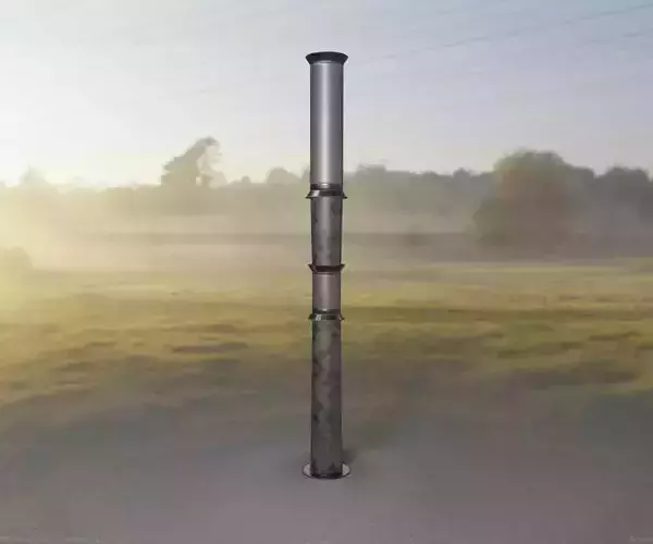 Galvanized Light-Column -12- Street-Light 9 Low-poly 3D model