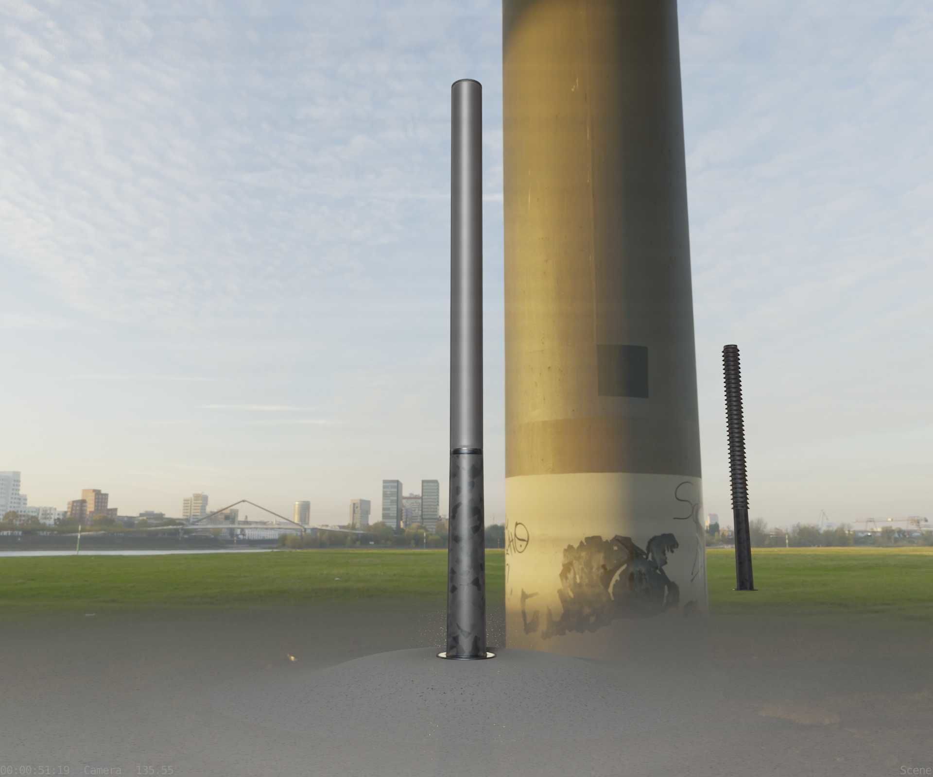 Galvanized Light-Column -13- Street-Light 9 Low-poly 3D model_64