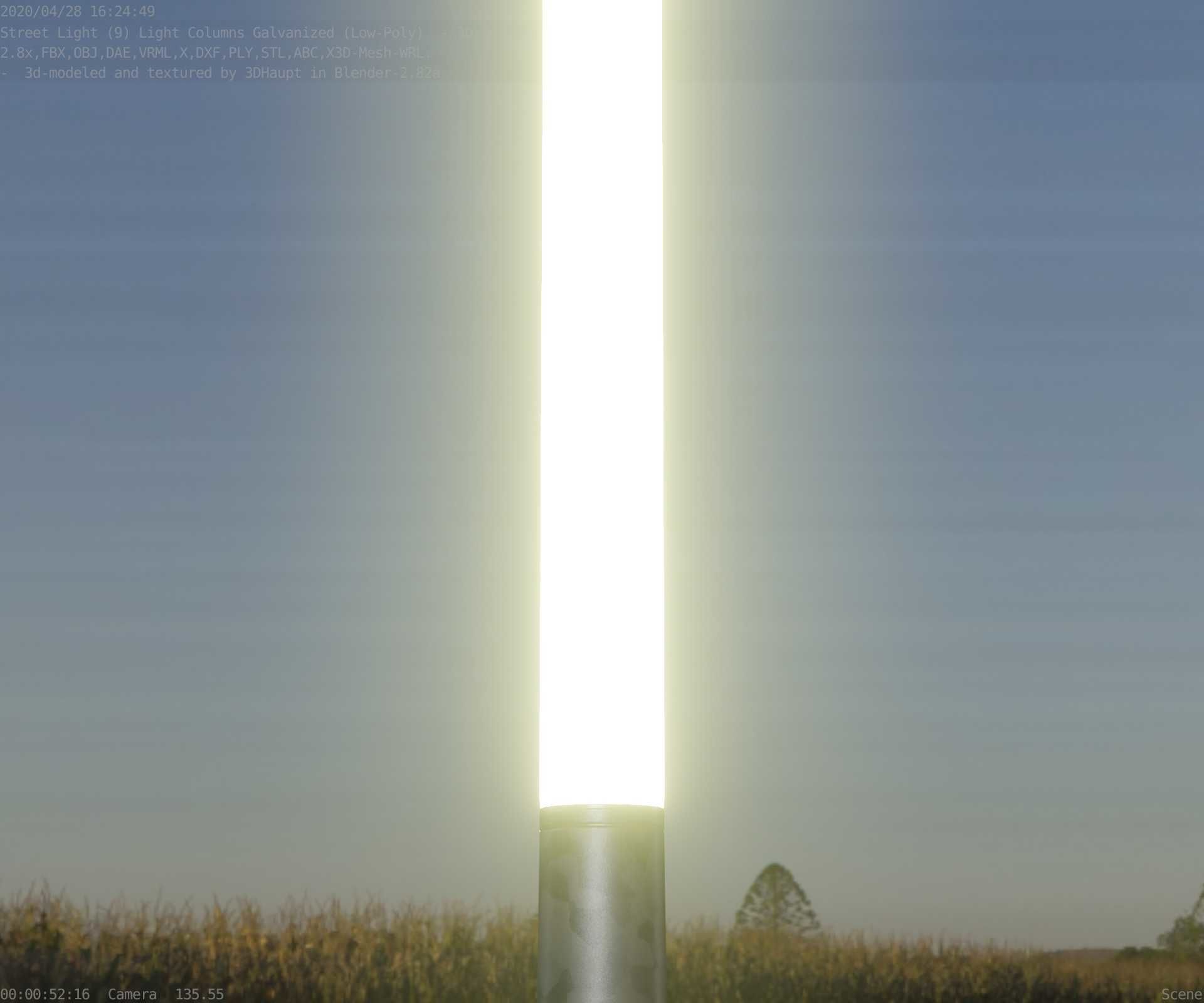 Galvanized Light-Column -13- Street-Light 9 Low-poly 3D model_85