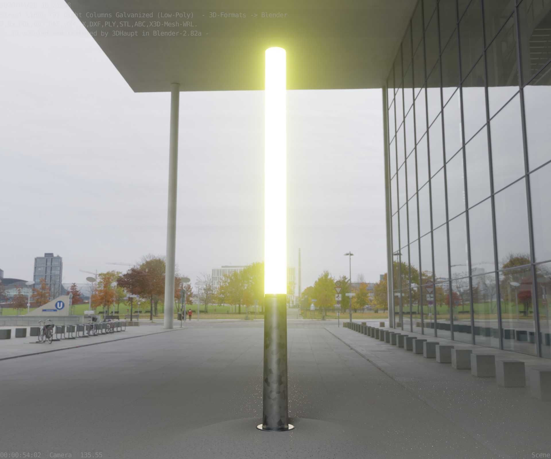 Galvanized Light-Column -13- Street-Light 9 Low-poly 3D model_98