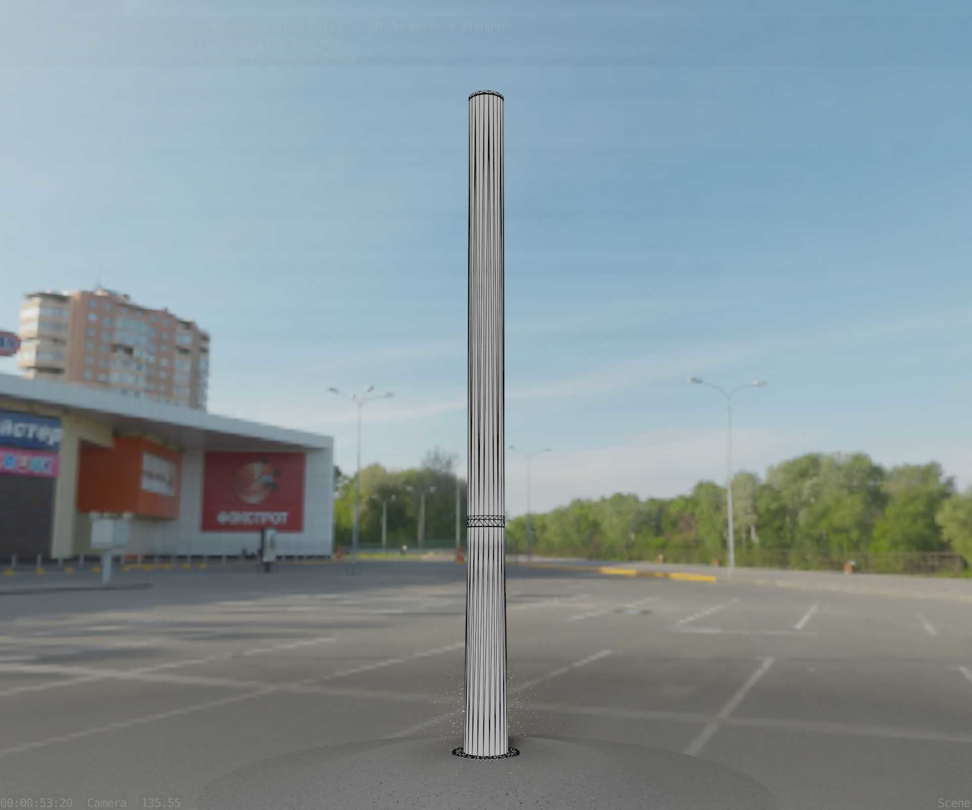 Galvanized Light-Column -13- Street-Light 9 Low-poly 3D model_24