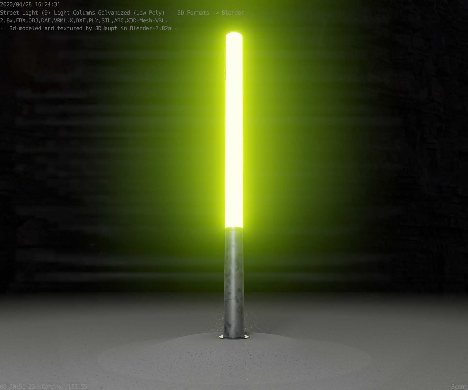 Galvanized Light-Column -13- Street-Light 9 Low-poly 3D model_68