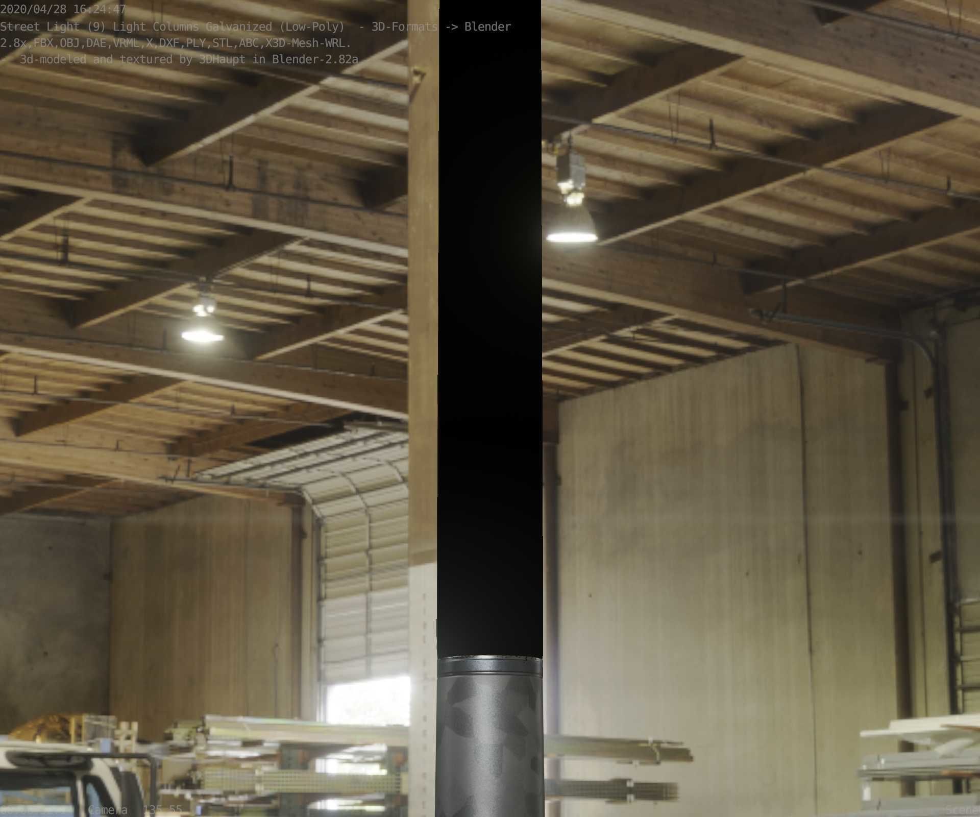 Galvanized Light-Column -13- Street-Light 9 Low-poly 3D model_83