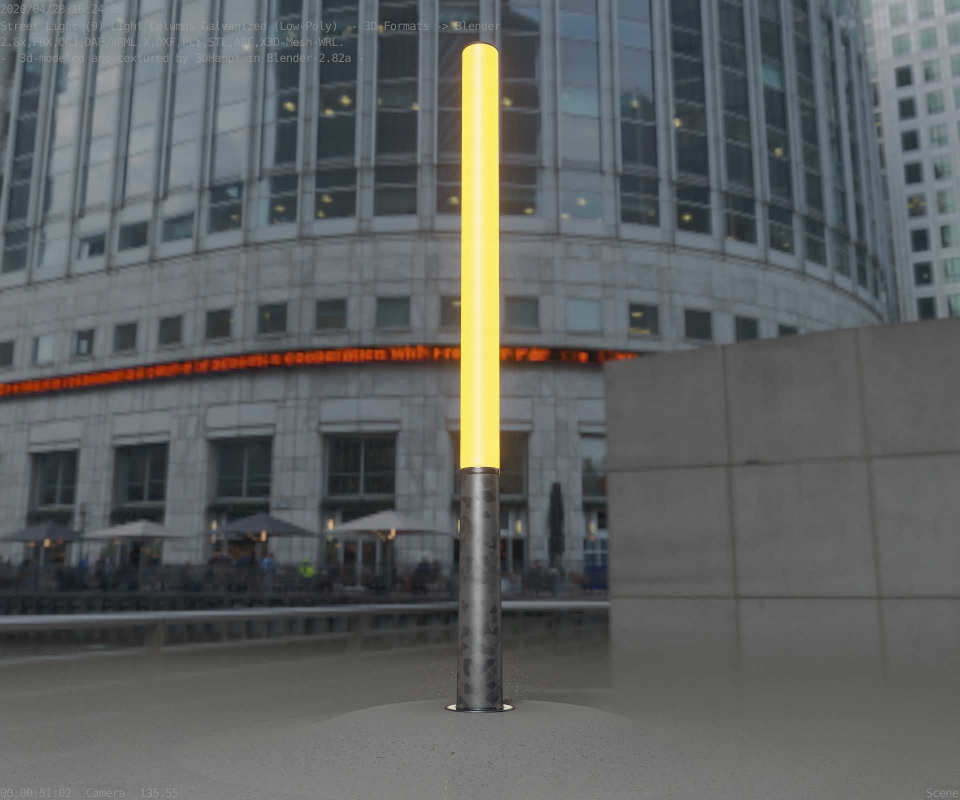 Galvanized Light-Column -13- Street-Light 9 Low-poly 3D model_55