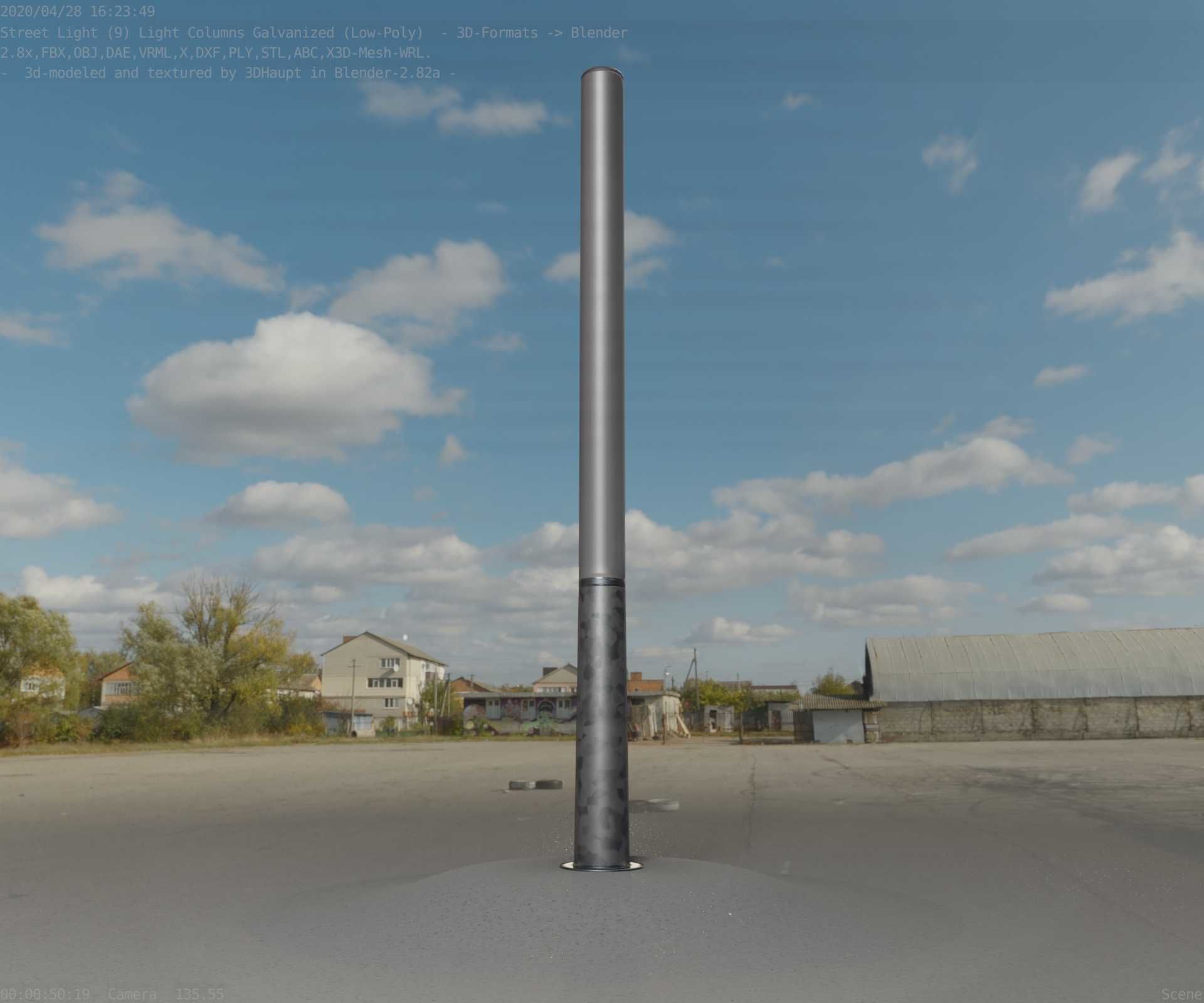Galvanized Light-Column -13- Street-Light 9 Low-poly 3D model_38