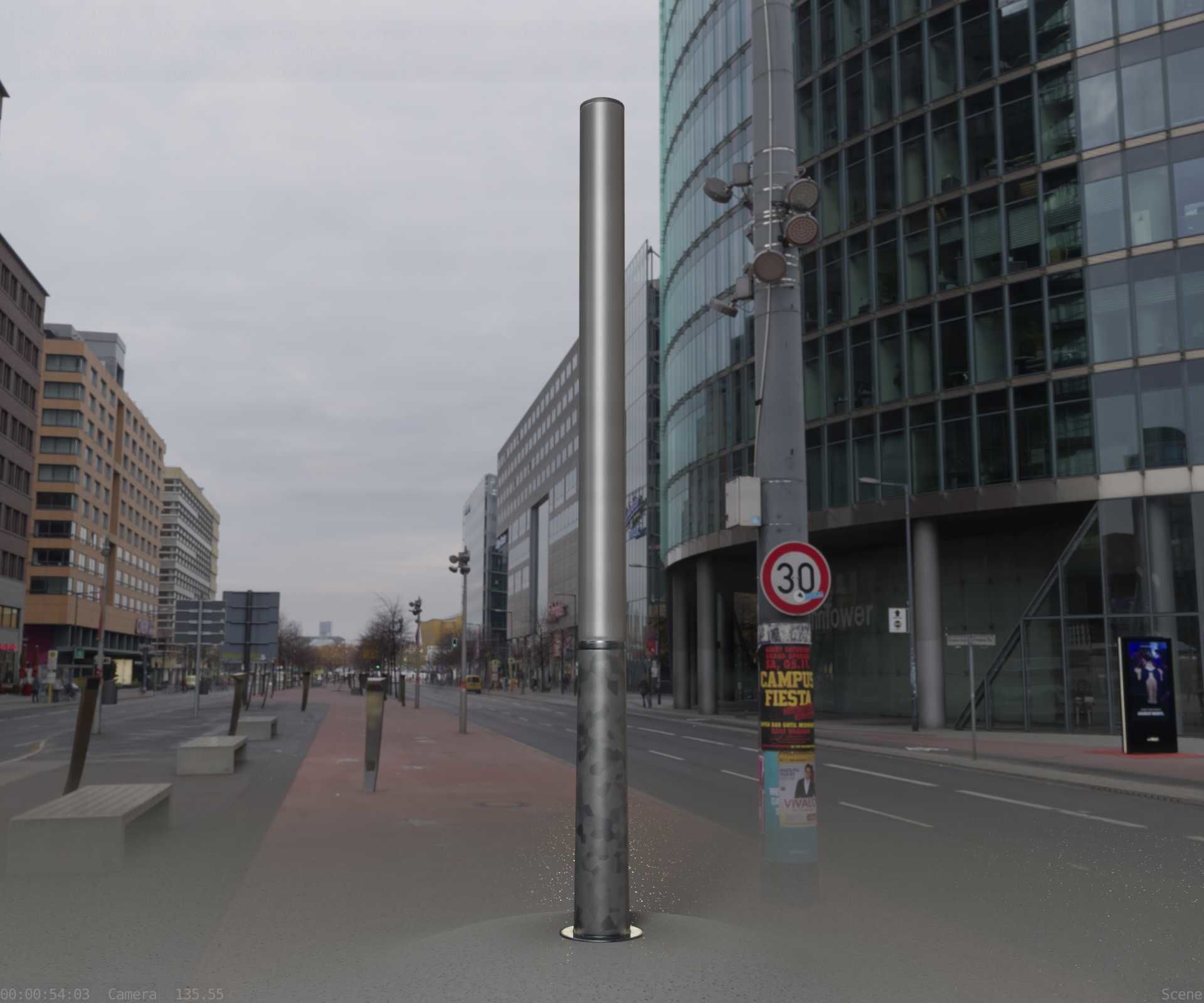 Galvanized Light-Column -13- Street-Light 9 Low-poly 3D model_99