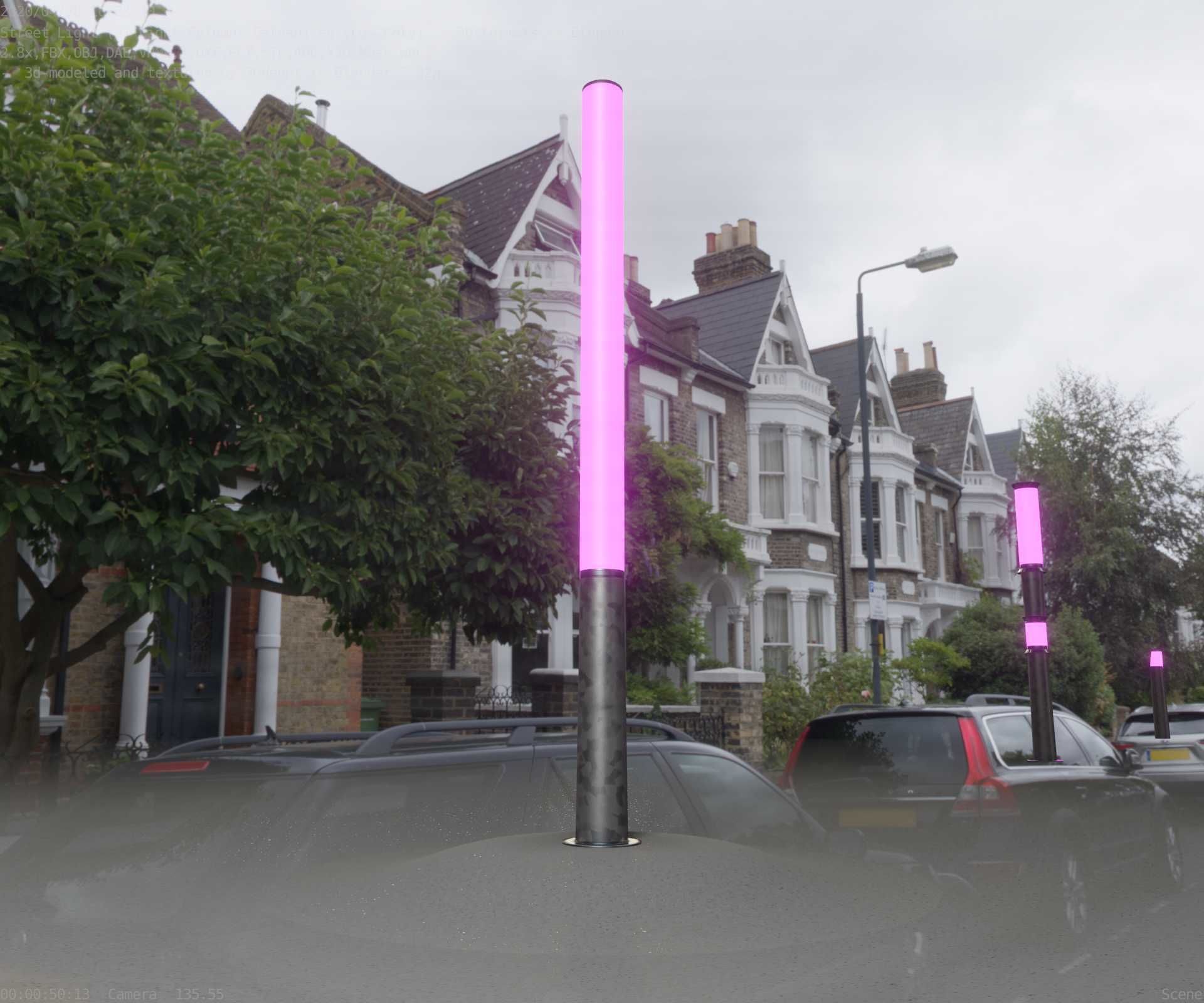 Galvanized Light-Column -13- Street-Light 9 Low-poly 3D model_51