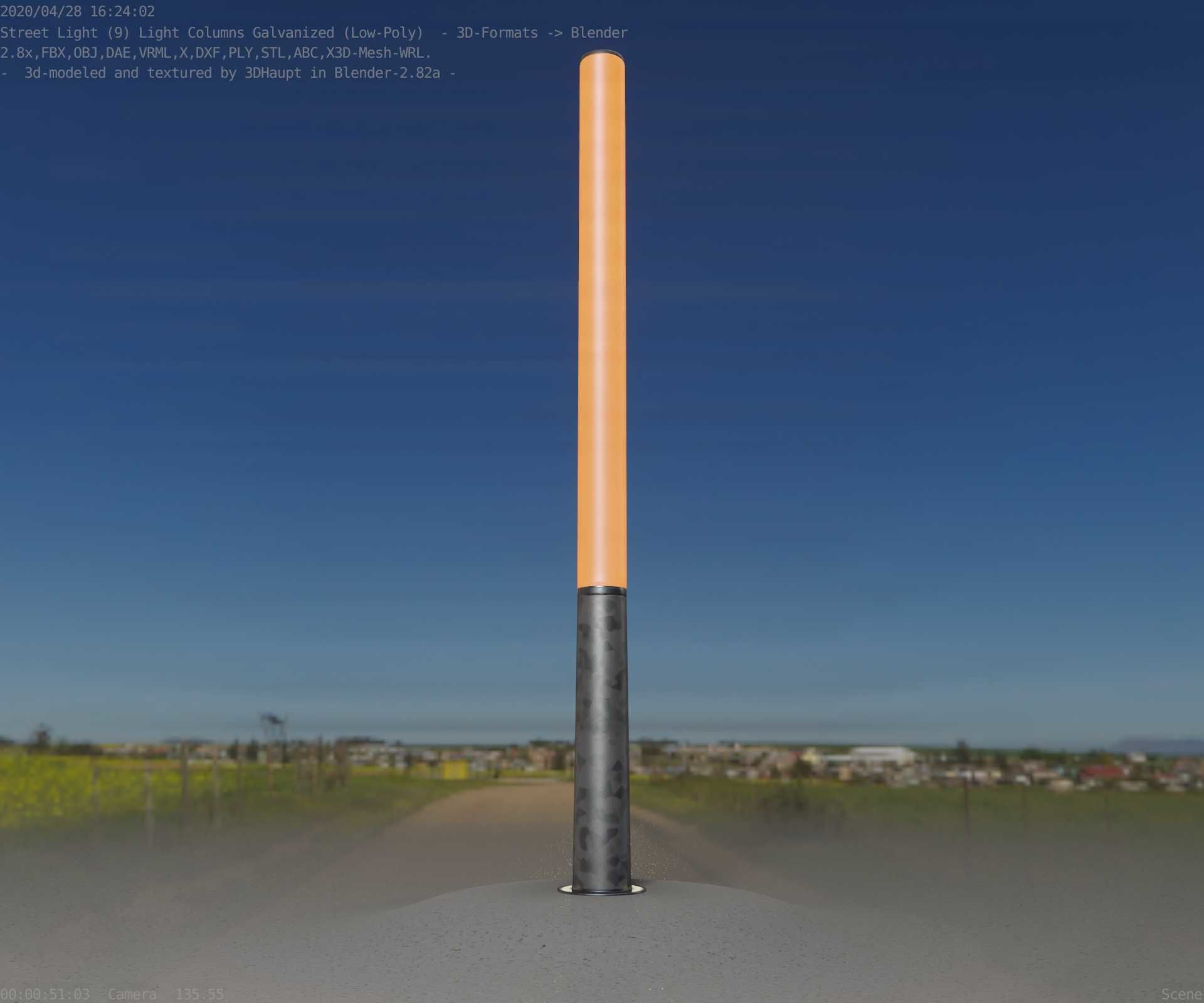 Galvanized Light-Column -13- Street-Light 9 Low-poly 3D model_56