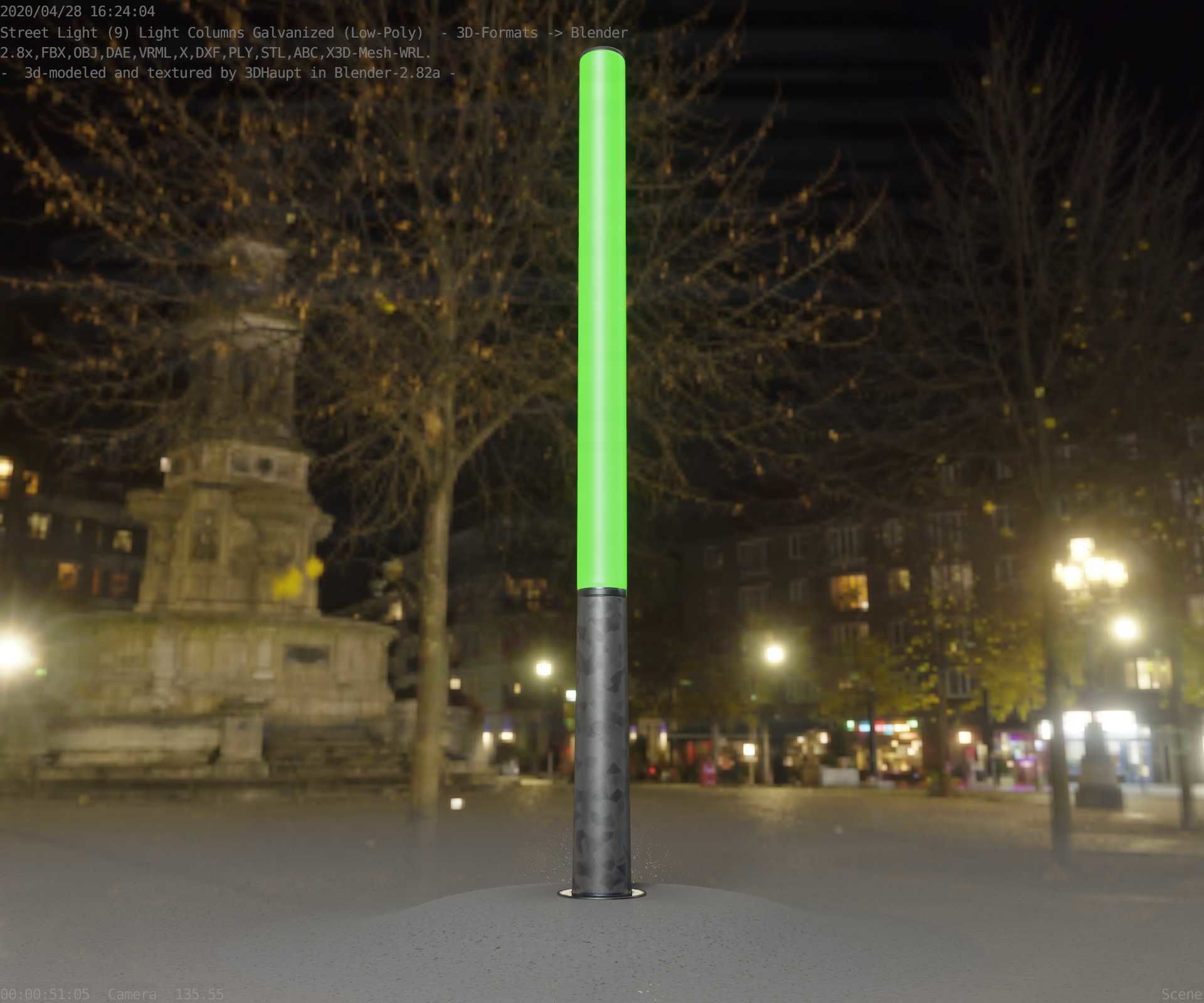 Galvanized Light-Column -13- Street-Light 9 Low-poly 3D model_58