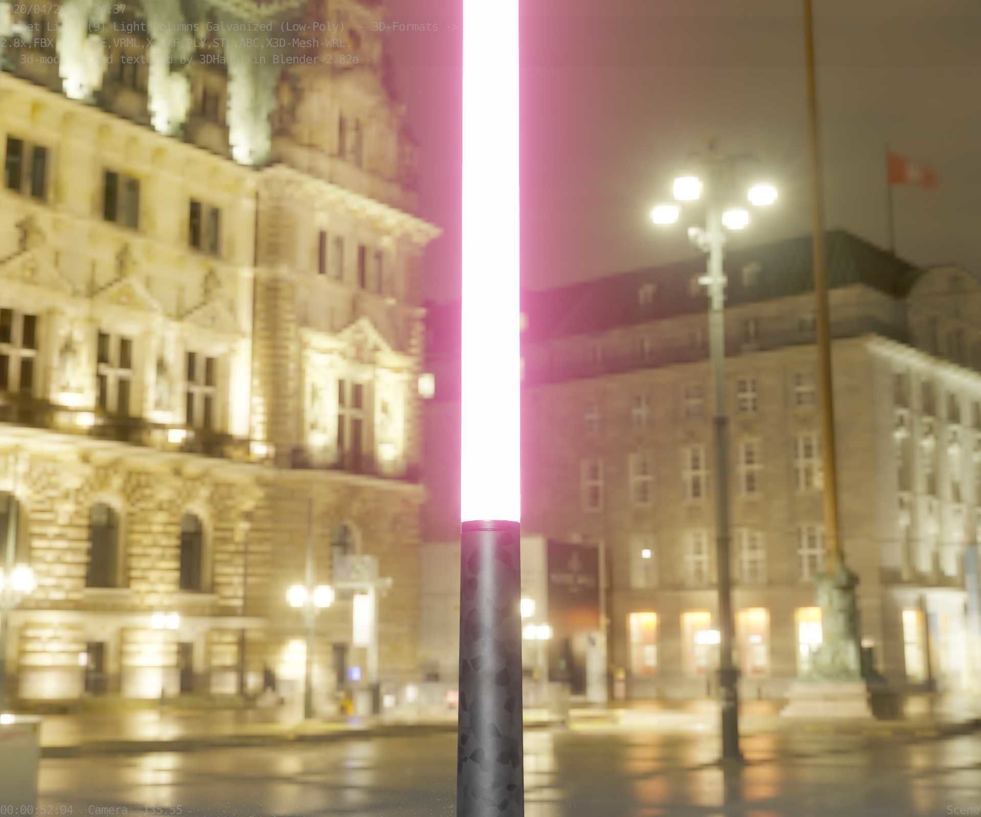 Galvanized Light-Column -13- Street-Light 9 Low-poly 3D model_73