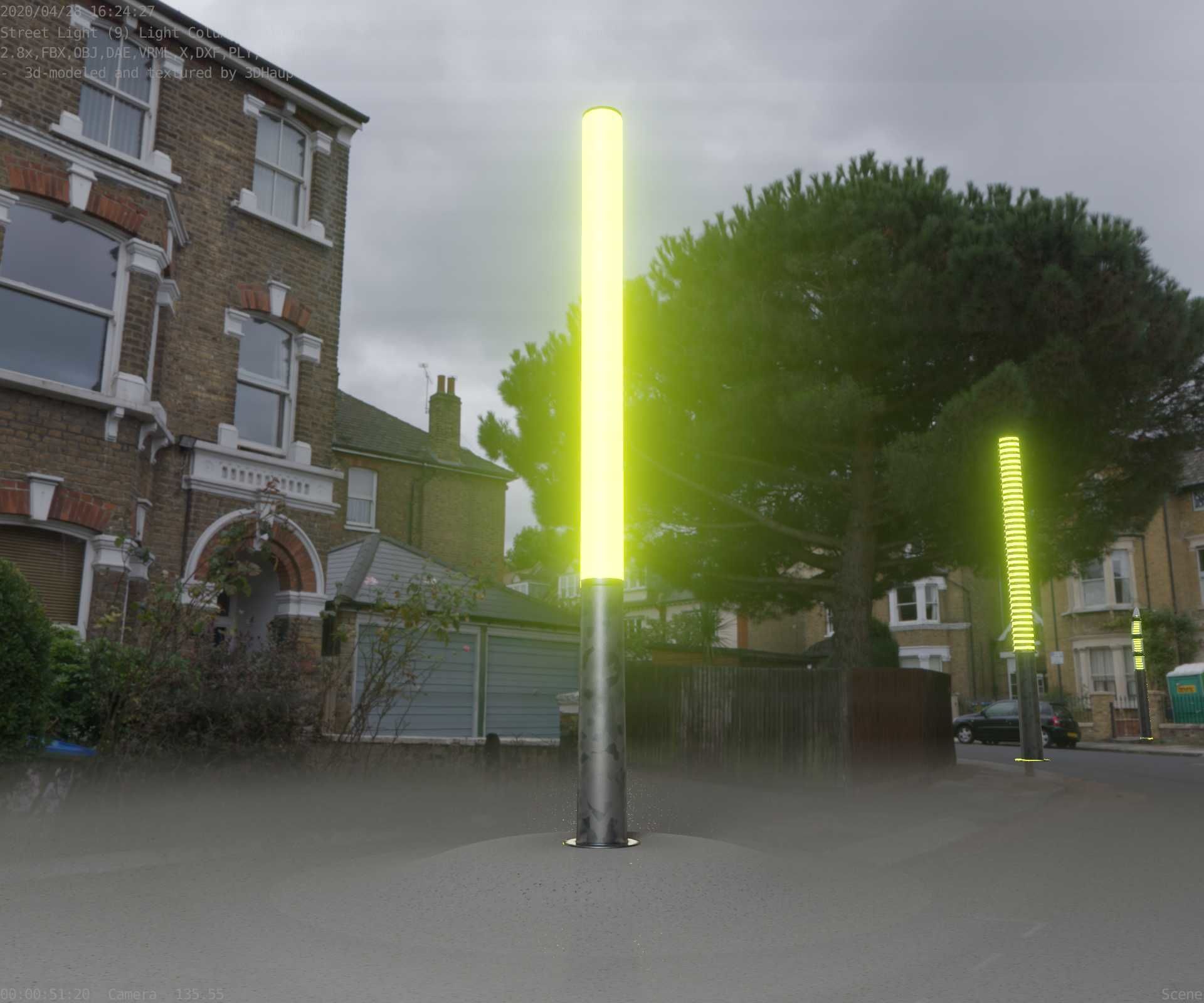 Galvanized Light-Column -13- Street-Light 9 Low-poly 3D model_65