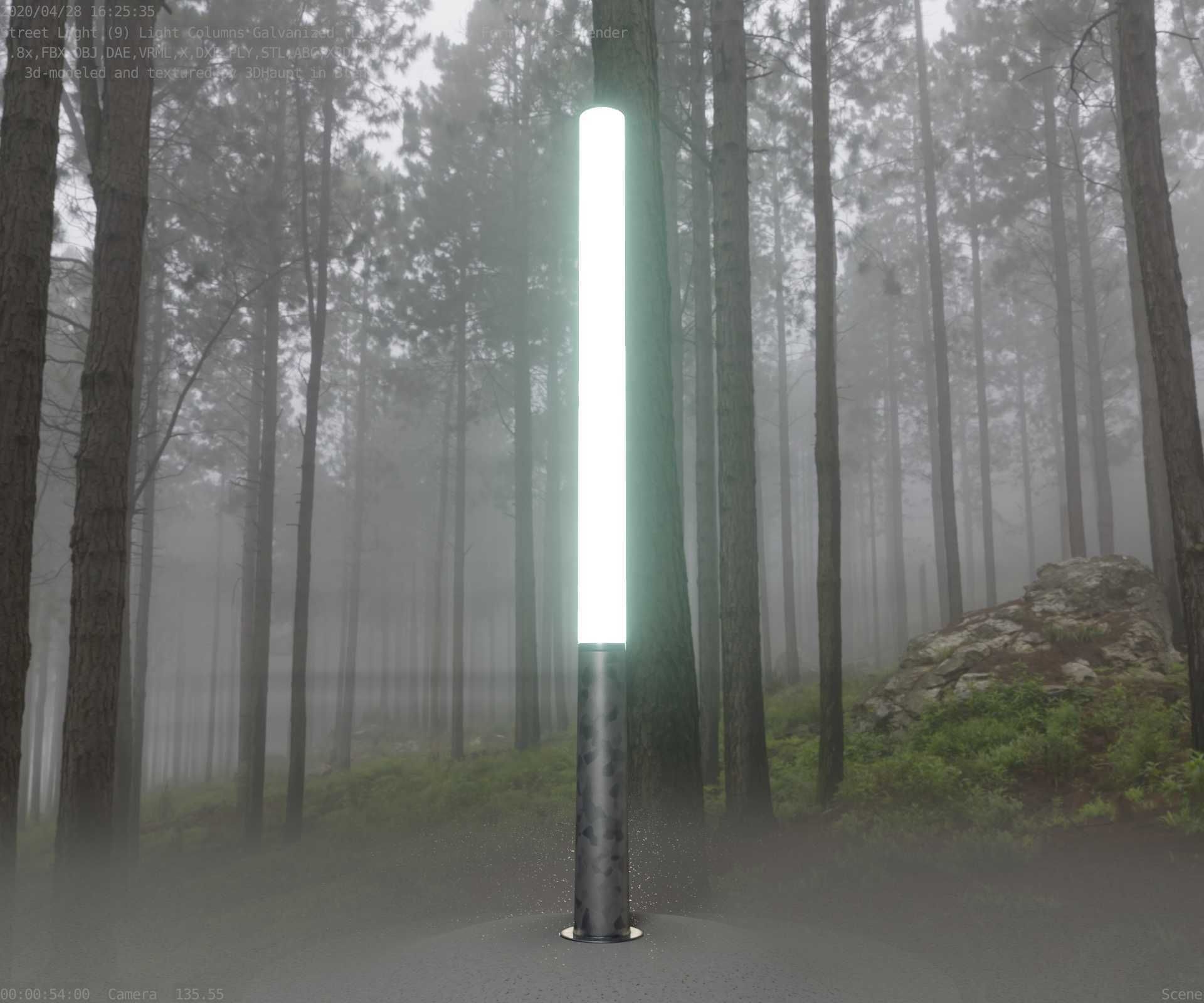 Galvanized Light-Column -13- Street-Light 9 Low-poly 3D model_96