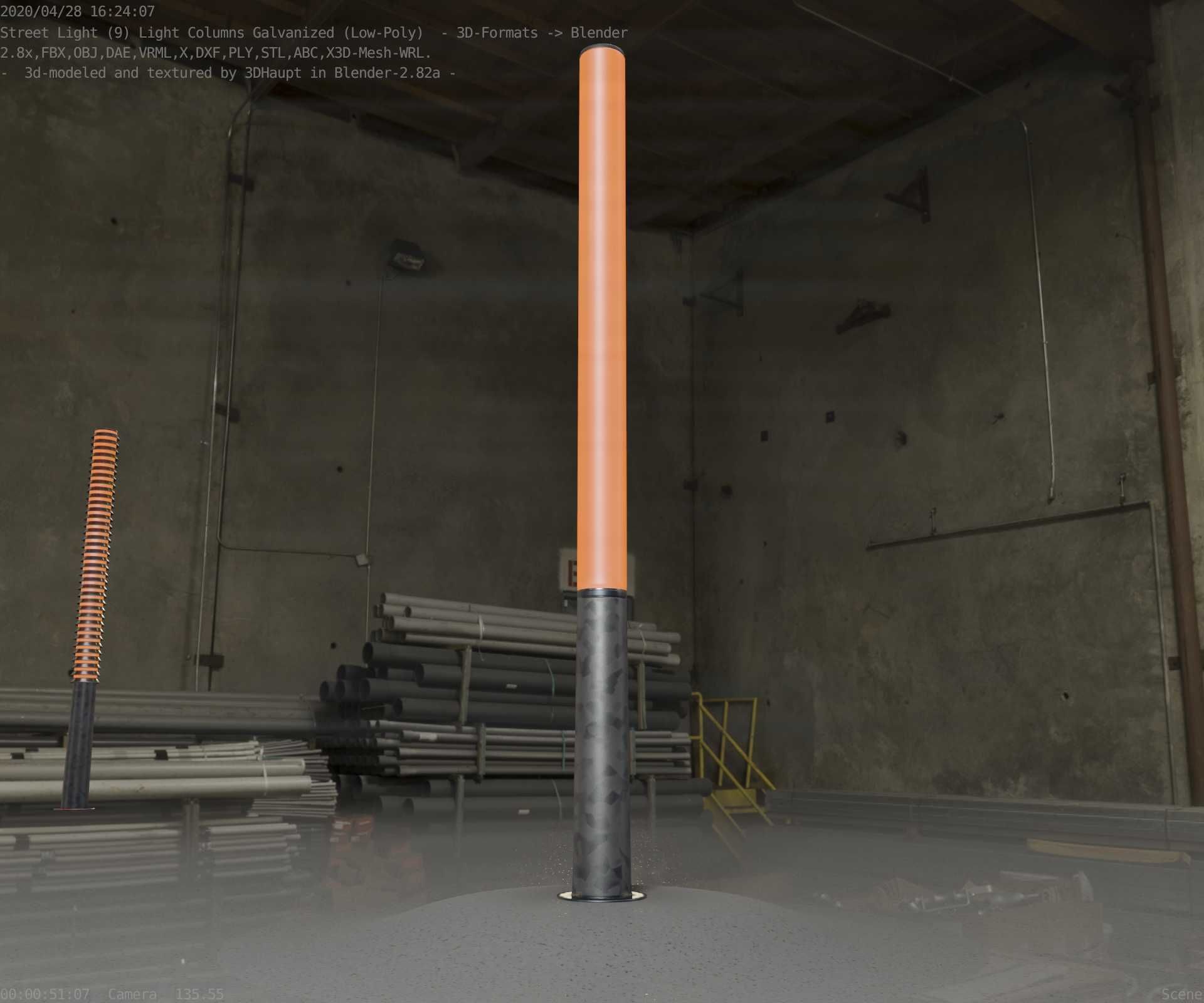 Galvanized Light-Column -13- Street-Light 9 Low-poly 3D model_60