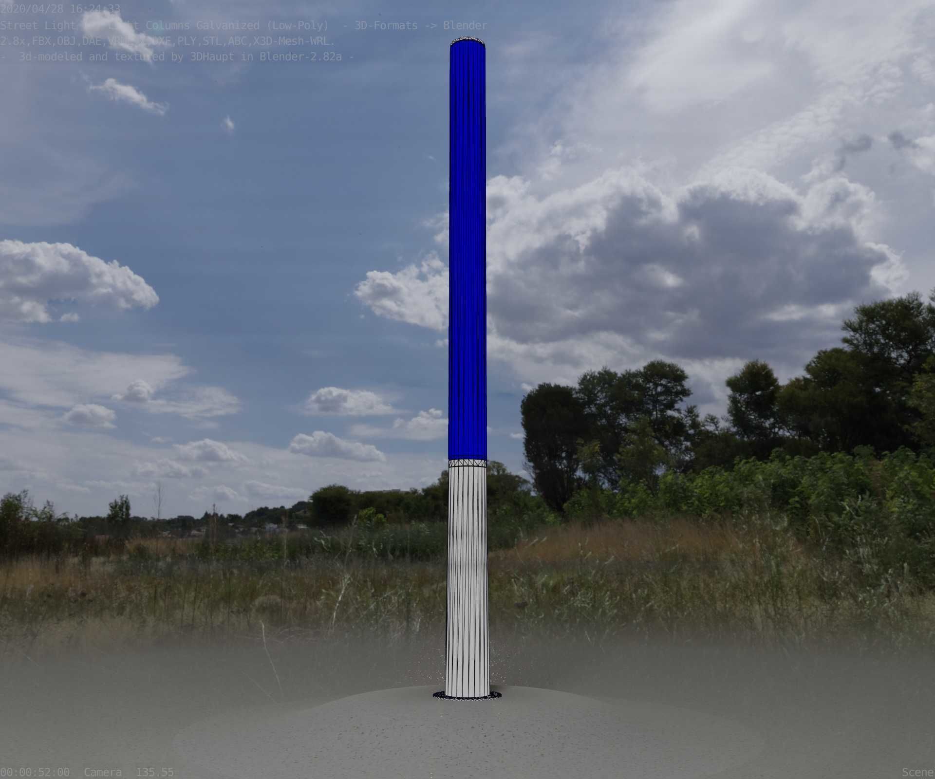 Galvanized Light-Column -13- Street-Light 9 Low-poly 3D model_69