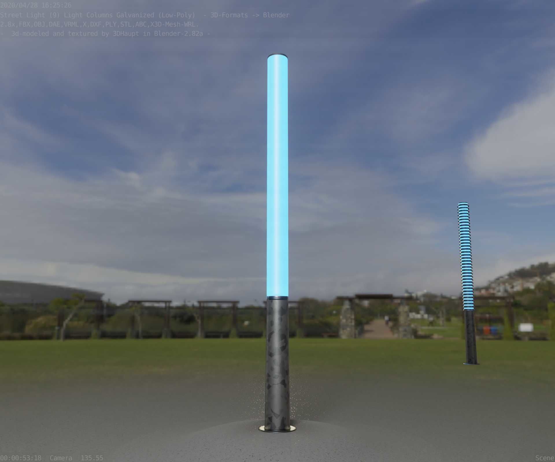 Galvanized Light-Column -13- Street-Light 9 Low-poly 3D model_22