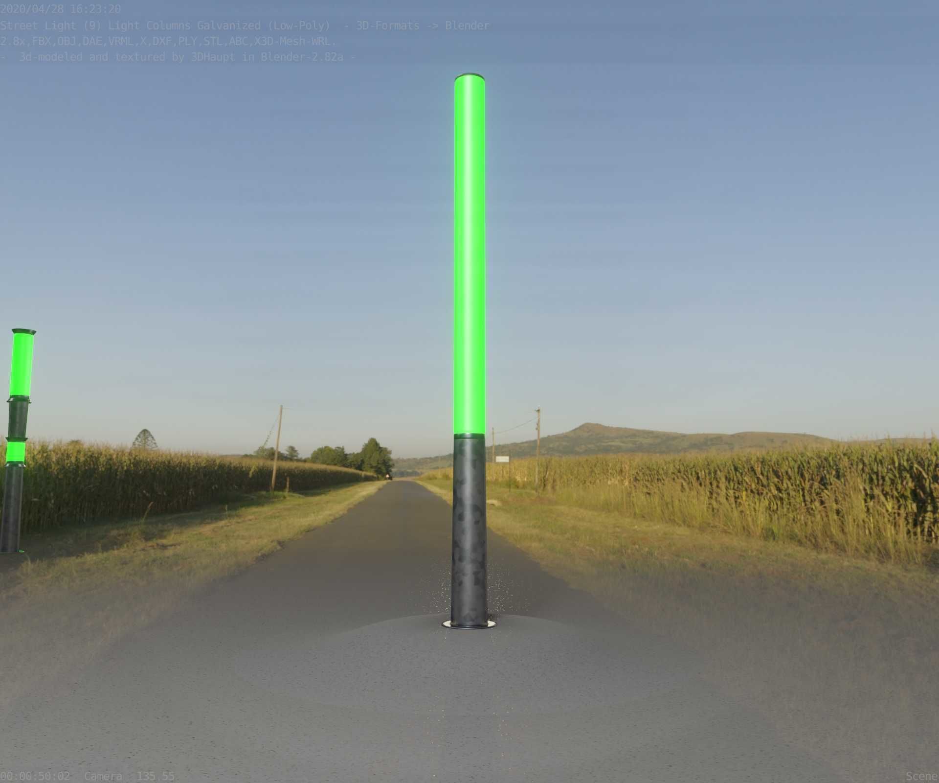 Galvanized Light-Column -13- Street-Light 9 Low-poly 3D model_31