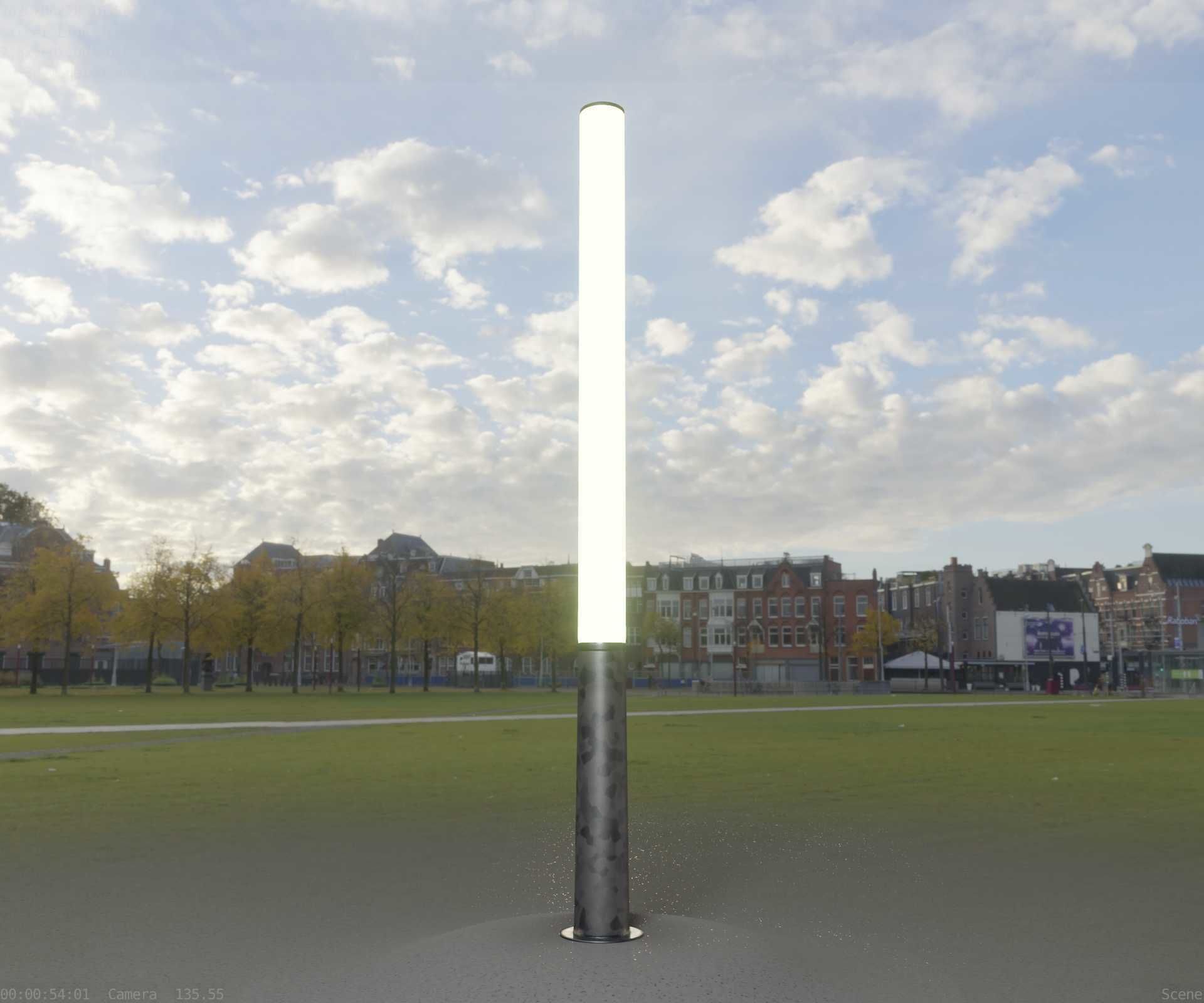 Galvanized Light-Column -13- Street-Light 9 Low-poly 3D model_97