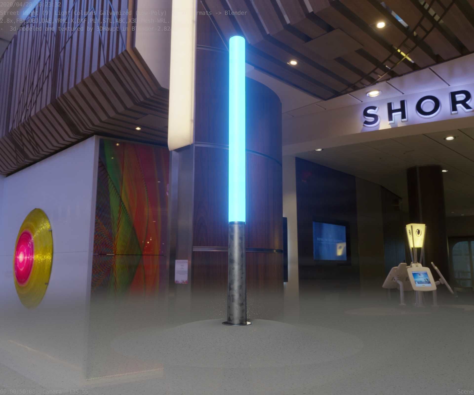 Galvanized Light-Column -13- Street-Light 9 Low-poly 3D model_46