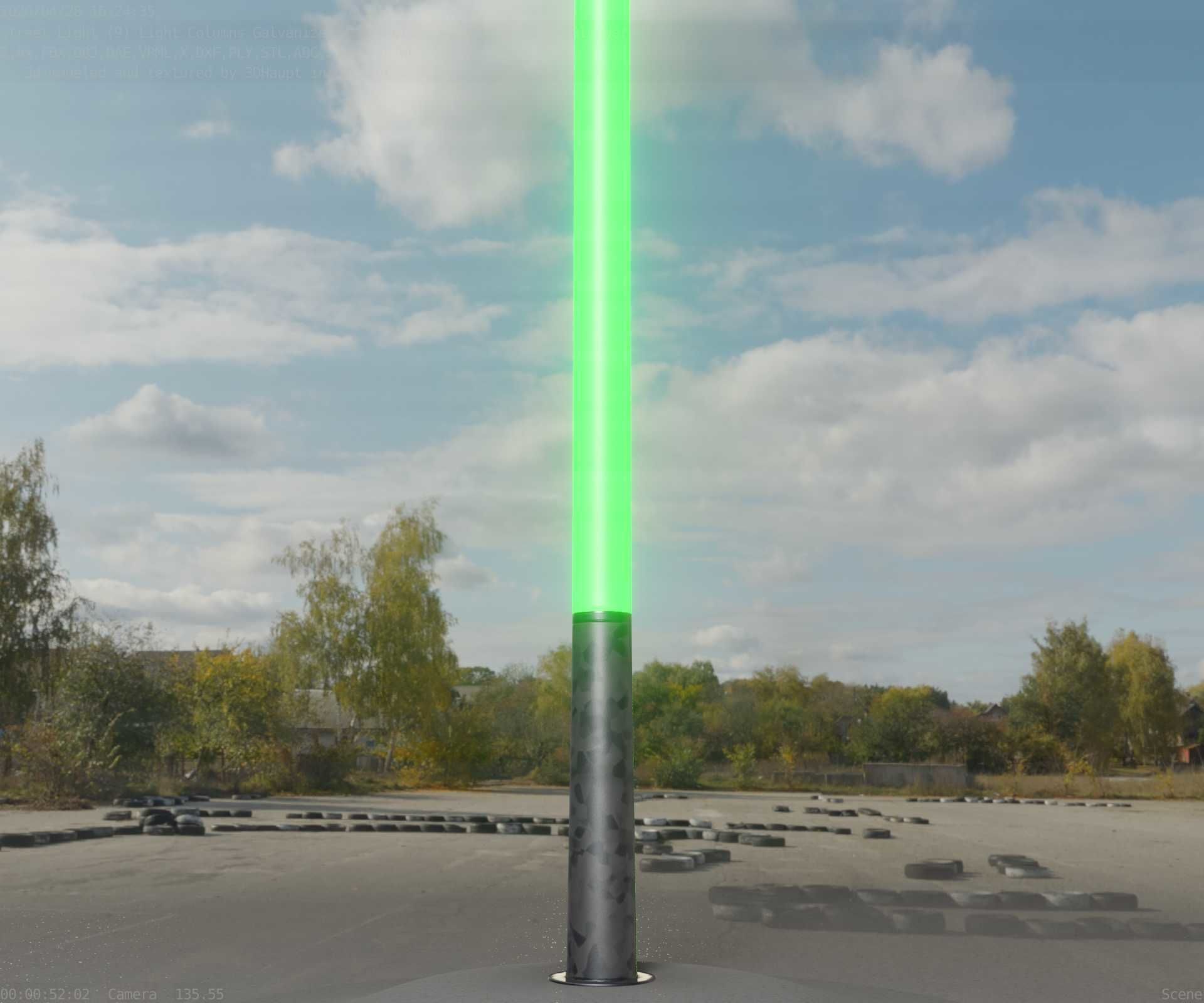 Galvanized Light-Column -13- Street-Light 9 Low-poly 3D model_71